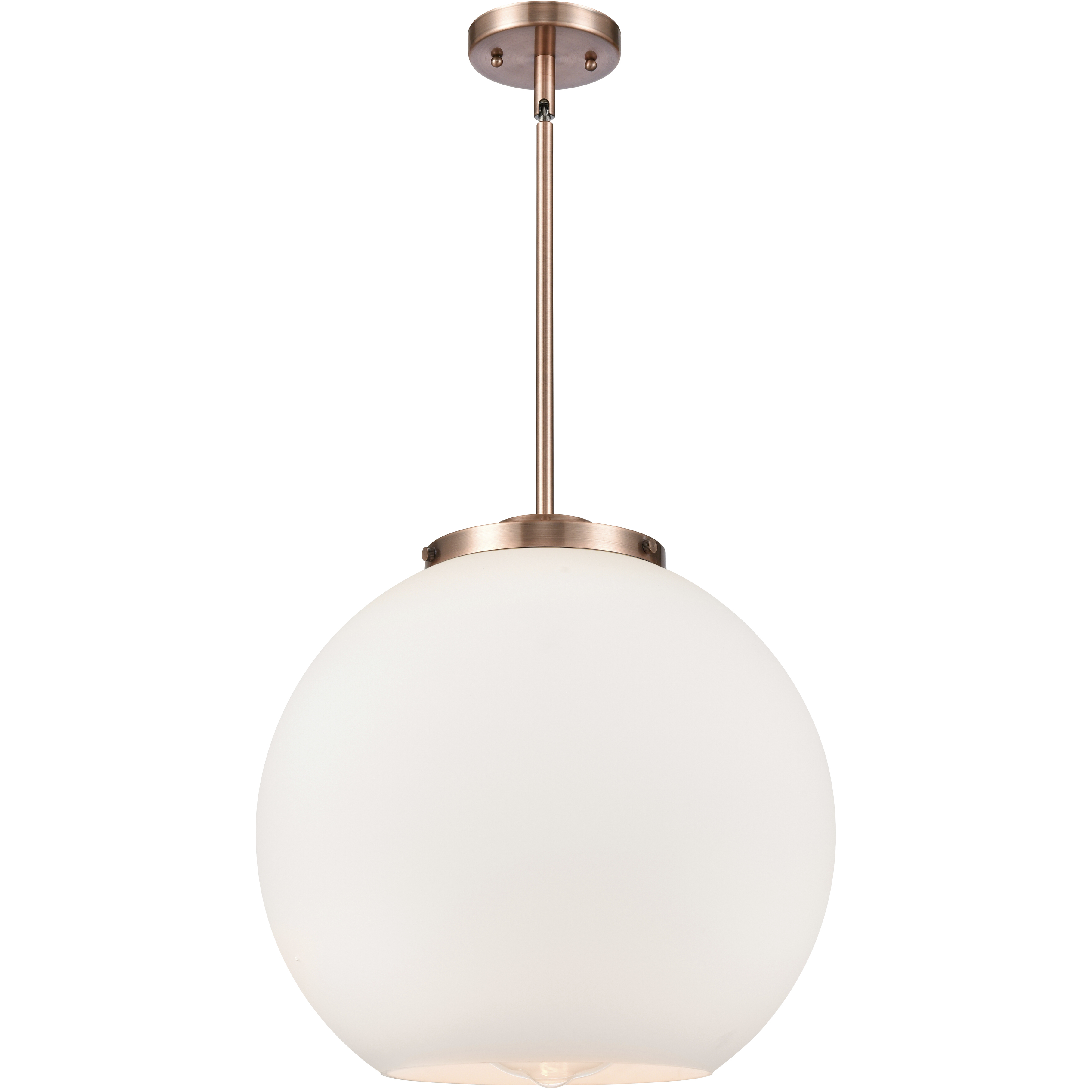 Ballston Athens 1 Light 15.75 inch Antique Copper Pendant Ceiling Light in Incandescent, Matte White