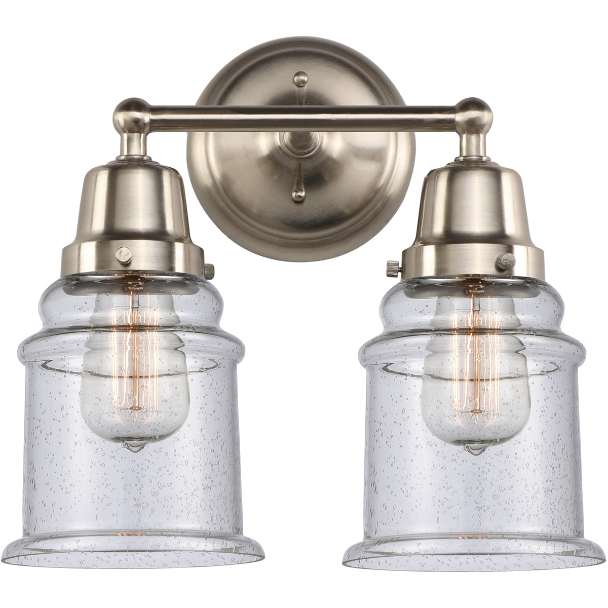 Aditi Canton 2 Light 14 inch Brushed Satin Nickel Bath Vanity Light Wall Light, Aditi