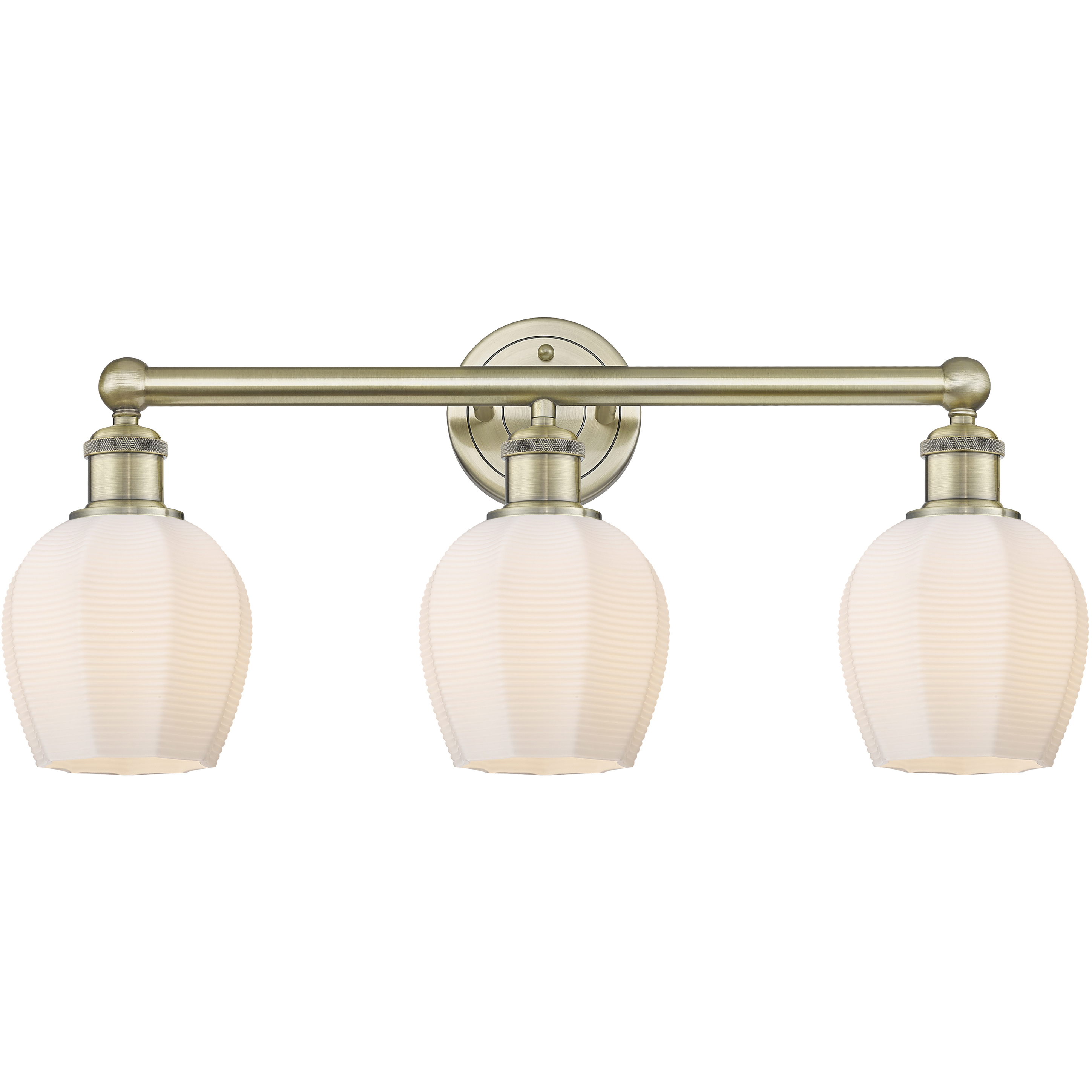 Norfolk 3 Light 23.75 inch Antique Brass Bath Vanity Light Wall Light in Matte White