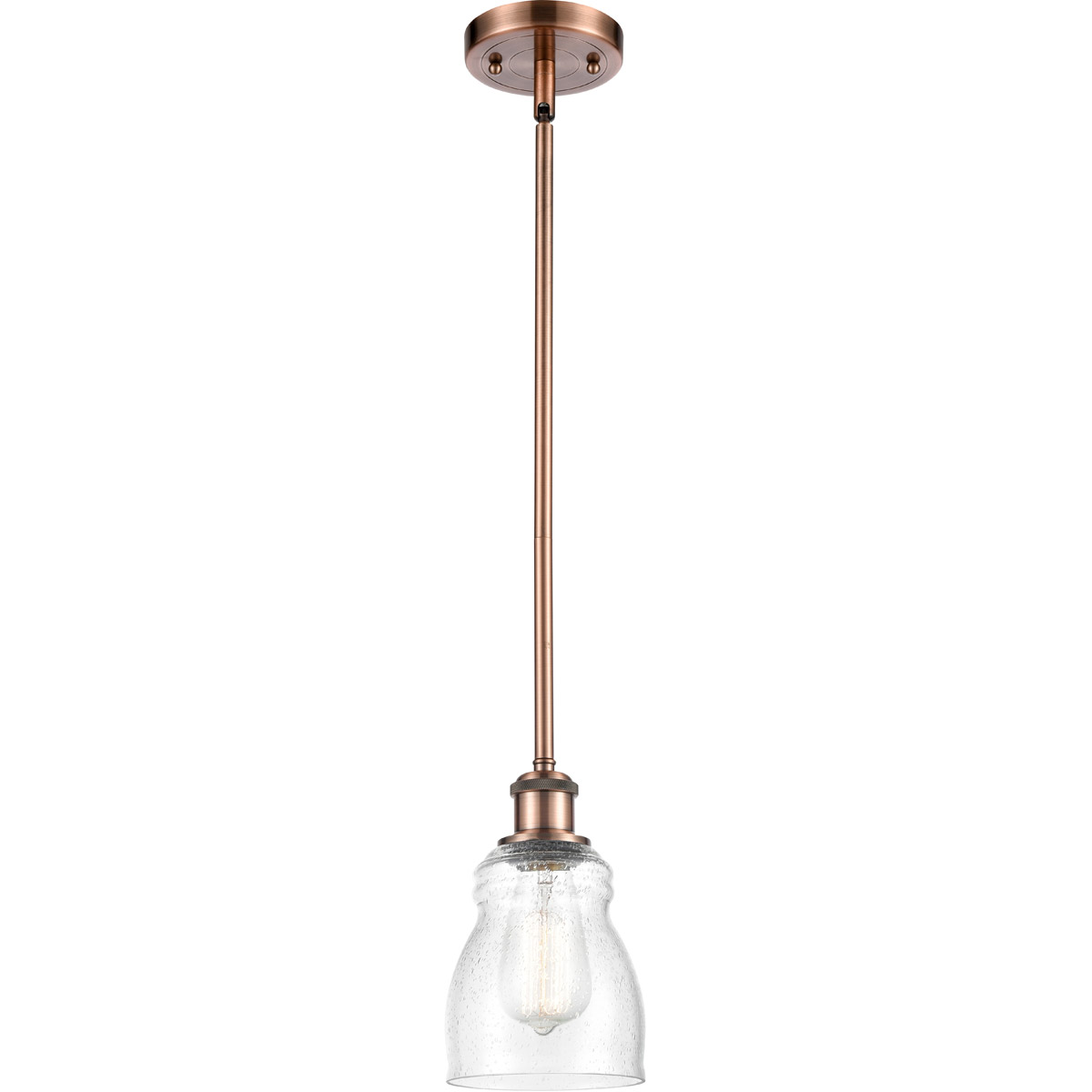 Ballston Ellery 1 Light 5 inch Antique Copper Pendant Ceiling Light in Seedy Glass, Ballston