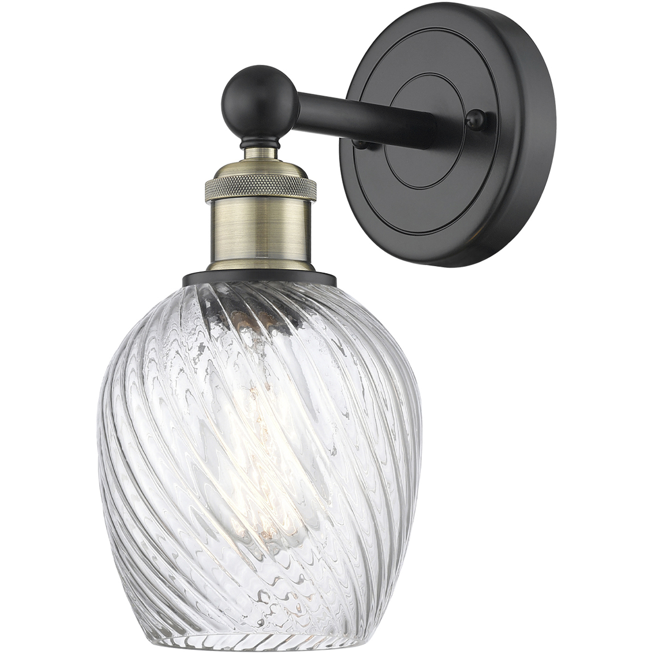 Salina Sconce Wall Light in Black Antique Brass