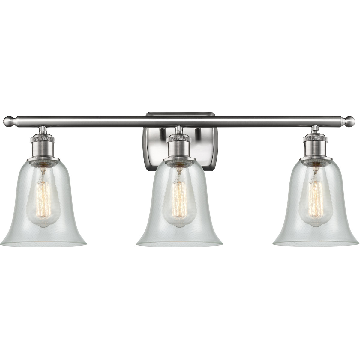 Ballston Hanover 3 Light 26 inch Brushed Satin Nickel Bath Vanity Light Wall Light in Fishnet Glass, Ballston