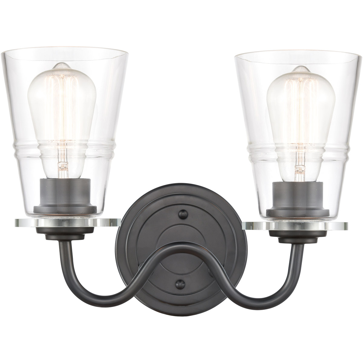 Scarlett 2 Light 13.5 inch Matte Black Bath Vanity Light Wall Light
