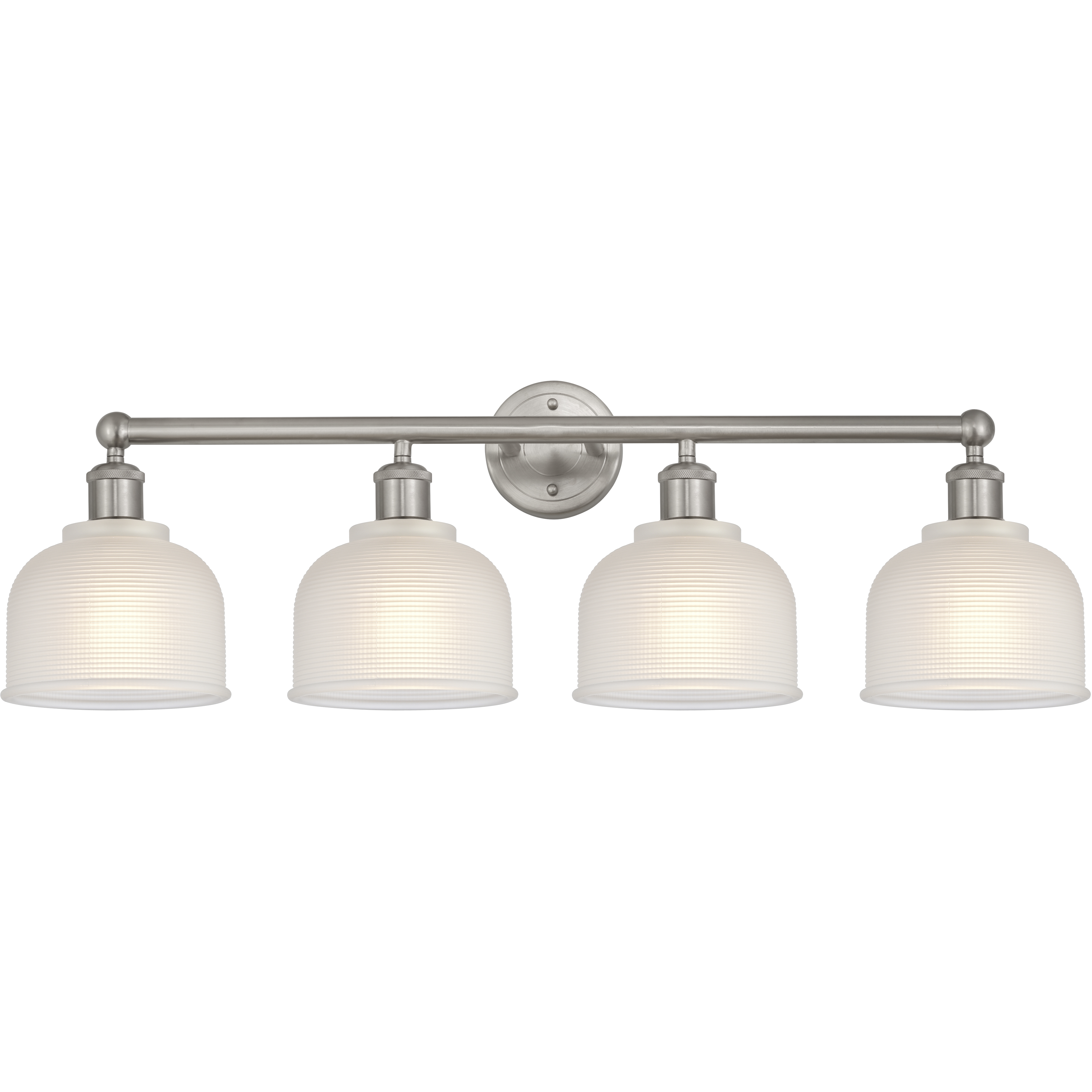 Edison Dayton 4 Light 33 inch Brushed Satin Nickel Bath Vanity Light Wall Light in White