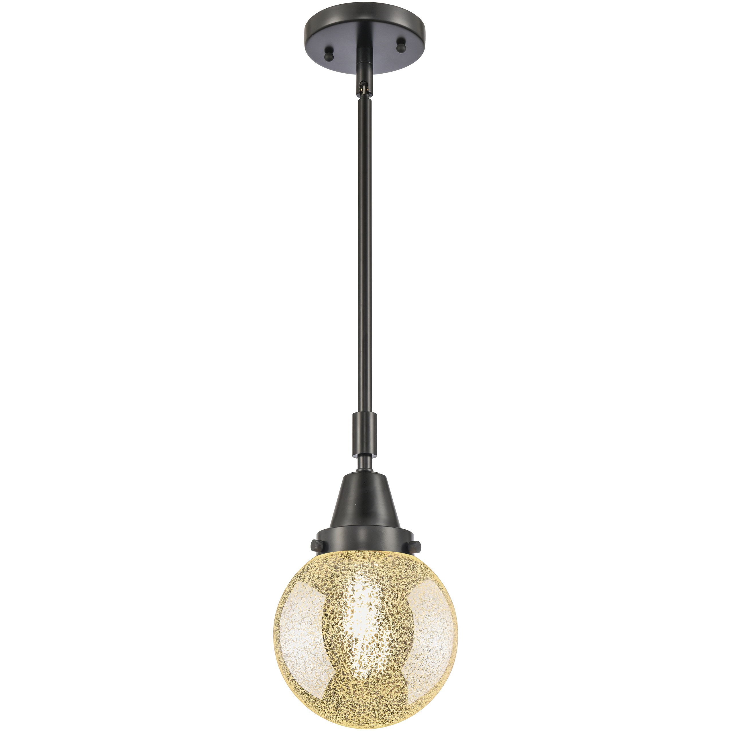 Beacon 1 Light 6 inch Matte Black Mini Pendant Ceiling Light in Mercury Glass