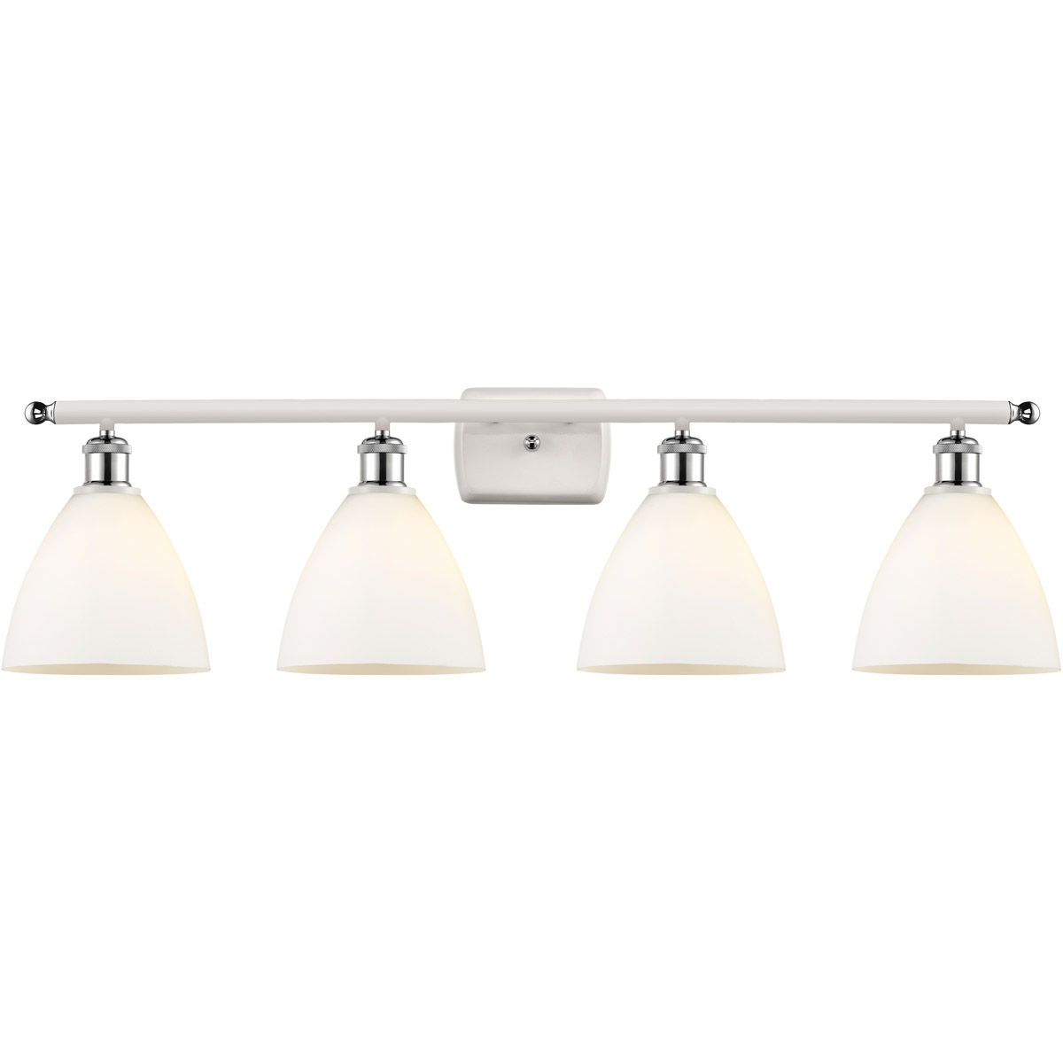 Ballston Ballston Dome LED 38 inch White and Polished Chrome Bath Vanity Light Wall Light in Matte White Glass