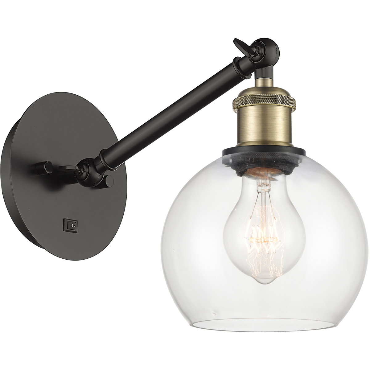 Ballston Athens 1 Light 6 inch Black Antique Brass Sconce Wall Light