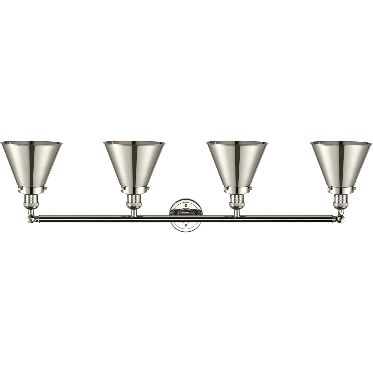 Franklin Restoration Appalachian 4 Light 44 inch Satin Gold Bath Vanity Light Wall Light, Franklin Restoration