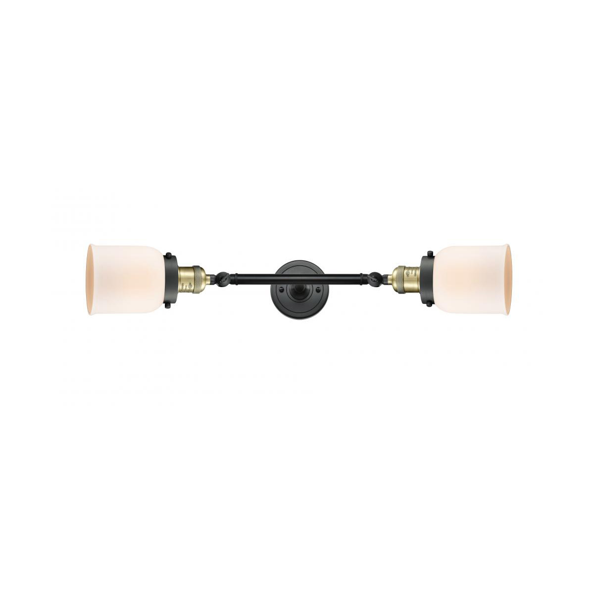 Franklin Restoration Small Bell LED 5 inch Black Antique Brass Bath Vanity Light Wall Light in Matte White Glass, Franklin Restoration