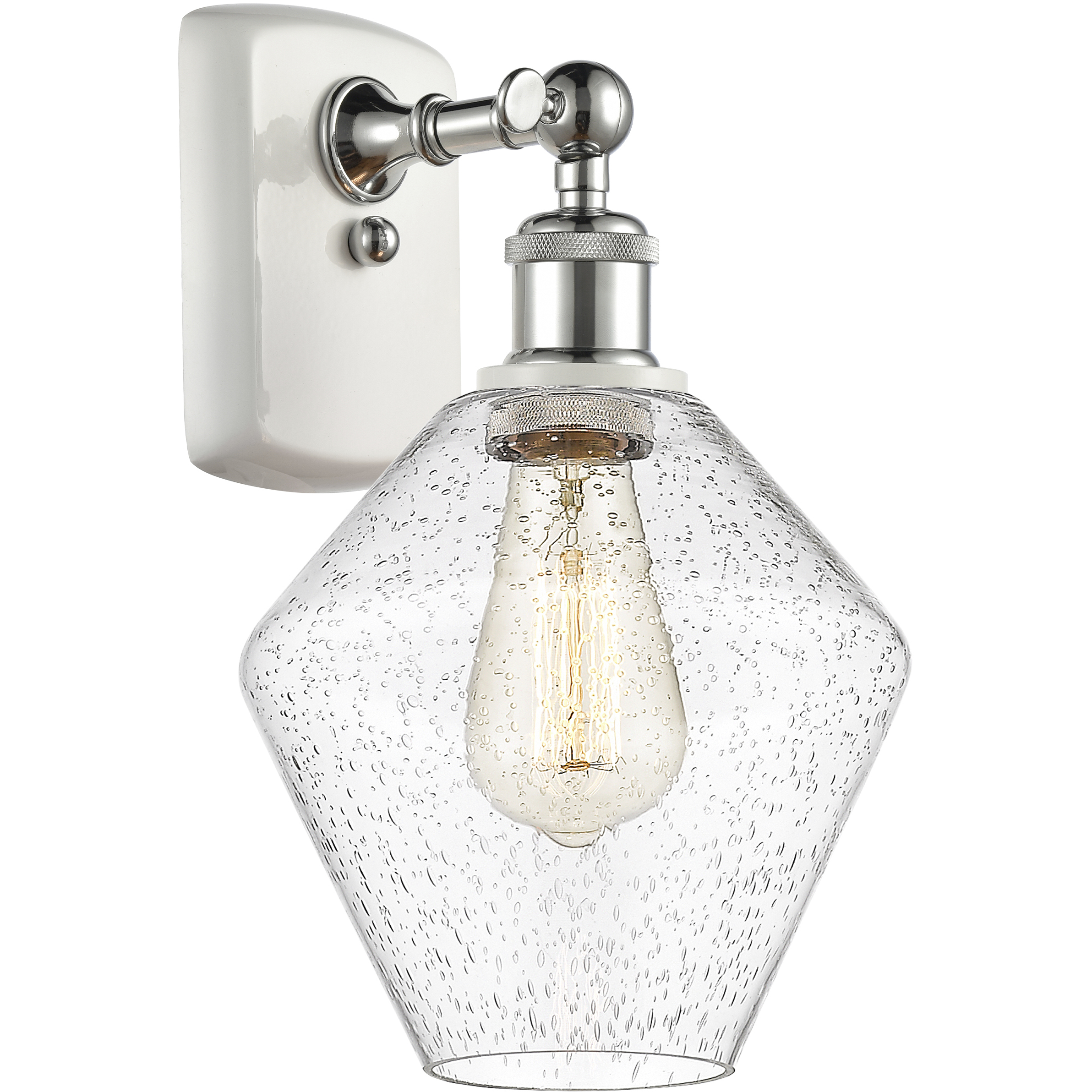 Ballston Cindyrella LED 8 inch White and Polished Chrome Sconce Wall Light in Seedy Glass