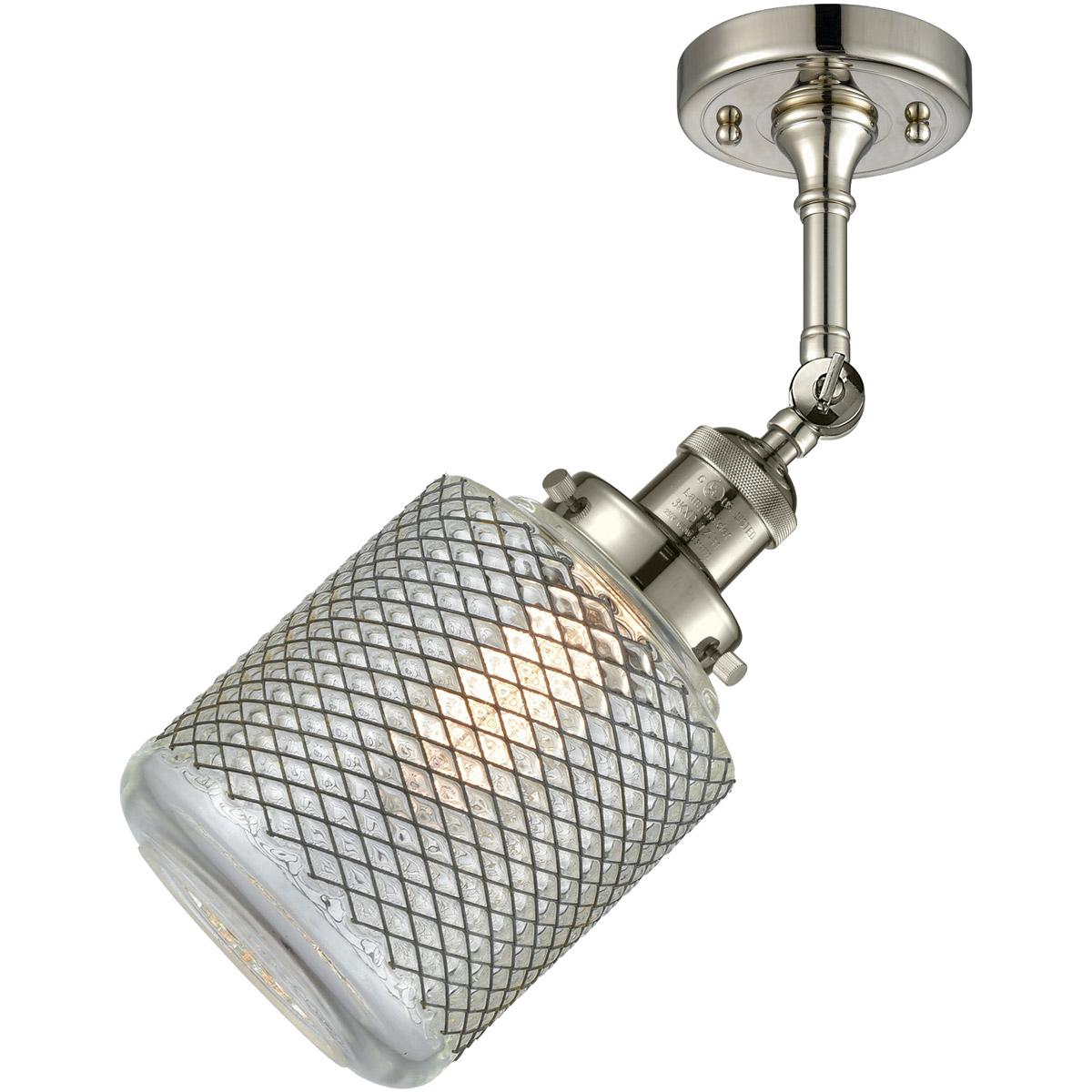 Franklin Restoration Stanton 1 Light 6 inch Polished Nickel Semi-Flush Mount Ceiling Light, Franklin Restoration