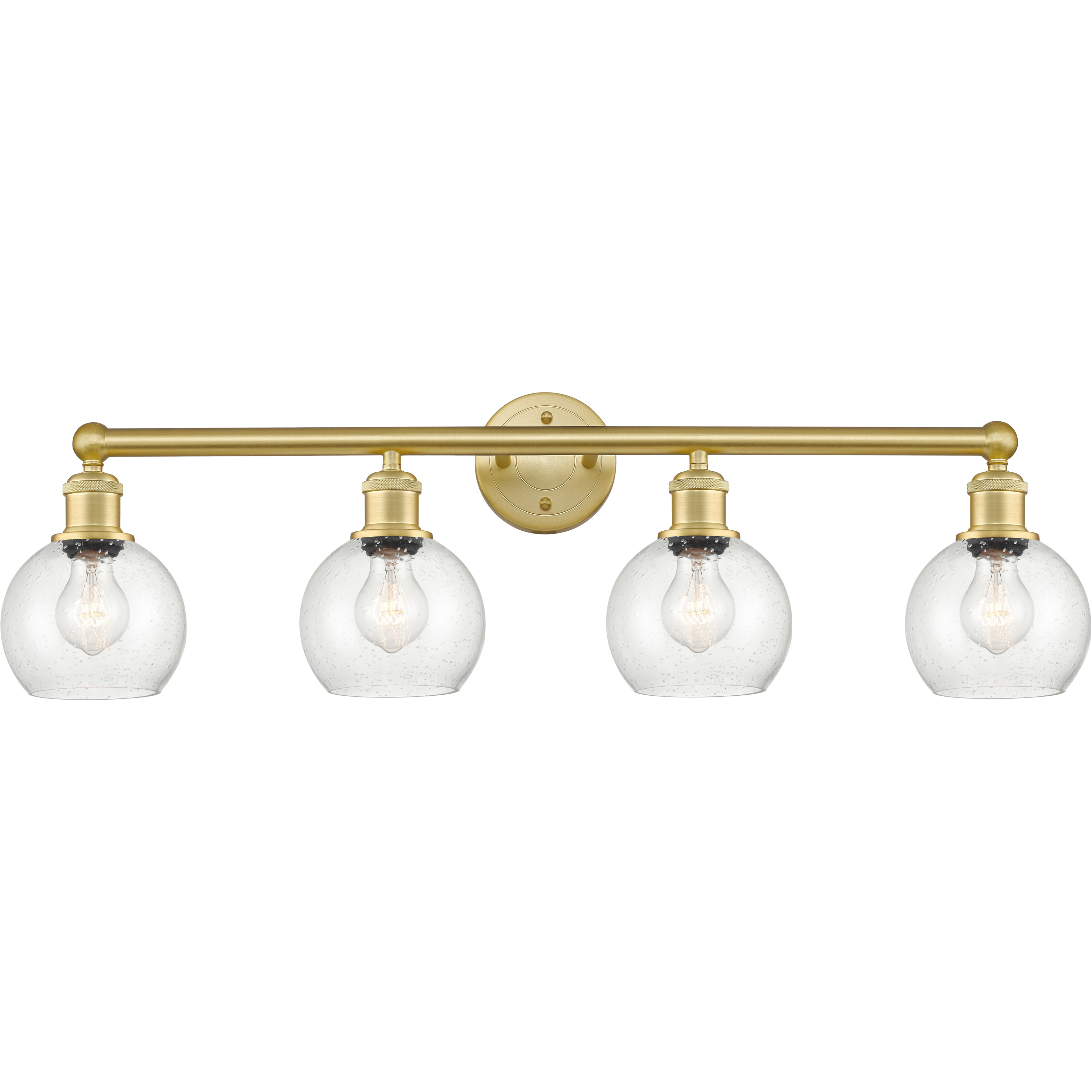 Athens 4 Light 33 inch Satin Gold Bath Vanity Light Wall Light in Seedy
