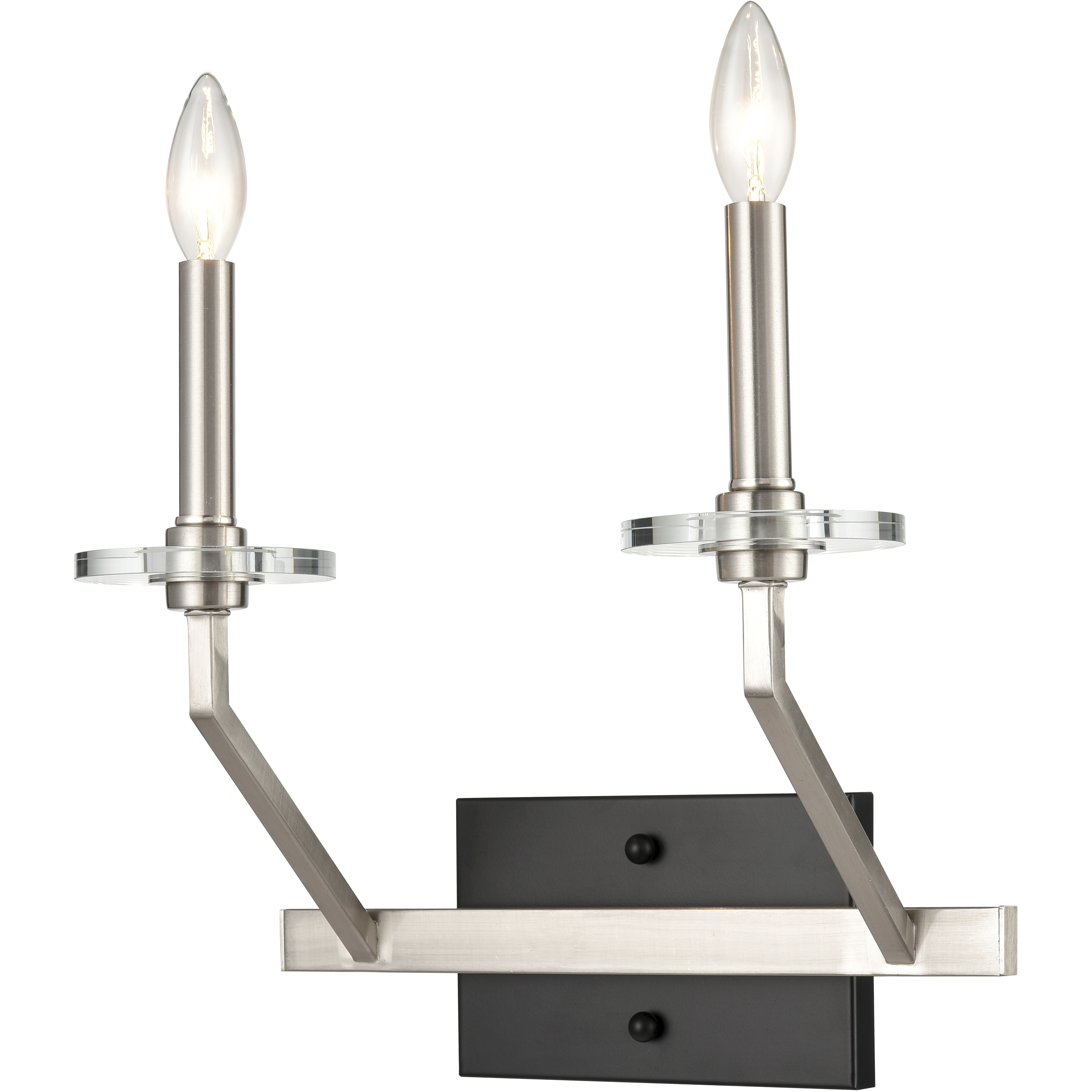 Raleigh 2 Light 12.5 inch Black Satin Nickel Sconce Wall Light