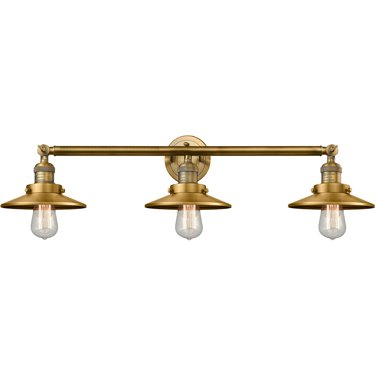 Franklin Restoration Railroad LED 32 inch Brushed Brass Bath Vanity Light Wall Light, Franklin Restoration