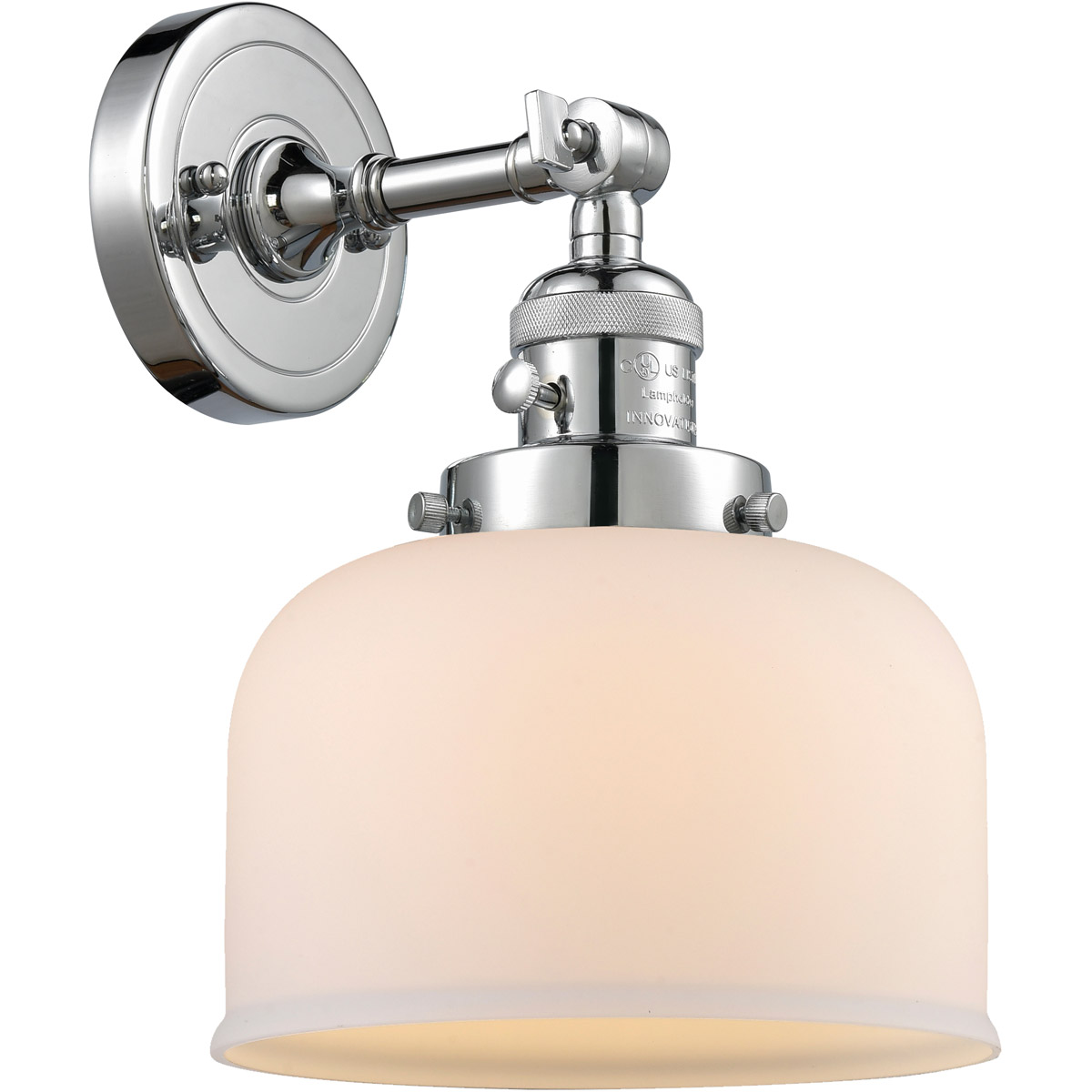 Franklin Restoration Large Bell LED 8 inch Polished Chrome Sconce Wall Light, Franklin Restoration