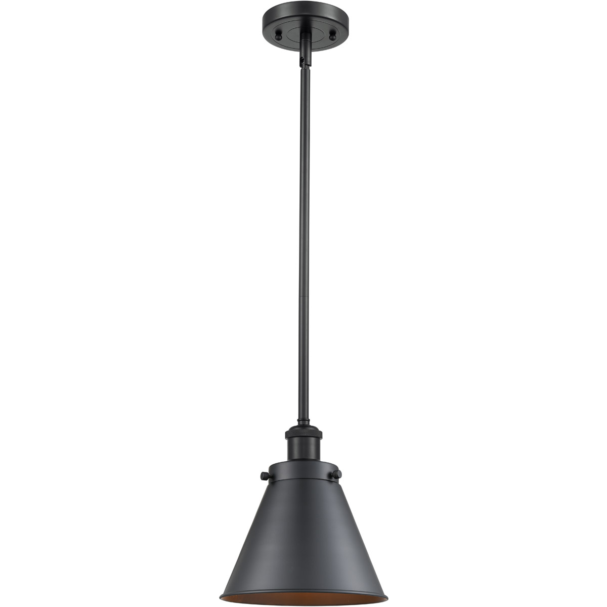 Ballston Appalachian LED 7 inch Black Antique Brass Pendant Ceiling Light in Matte Black