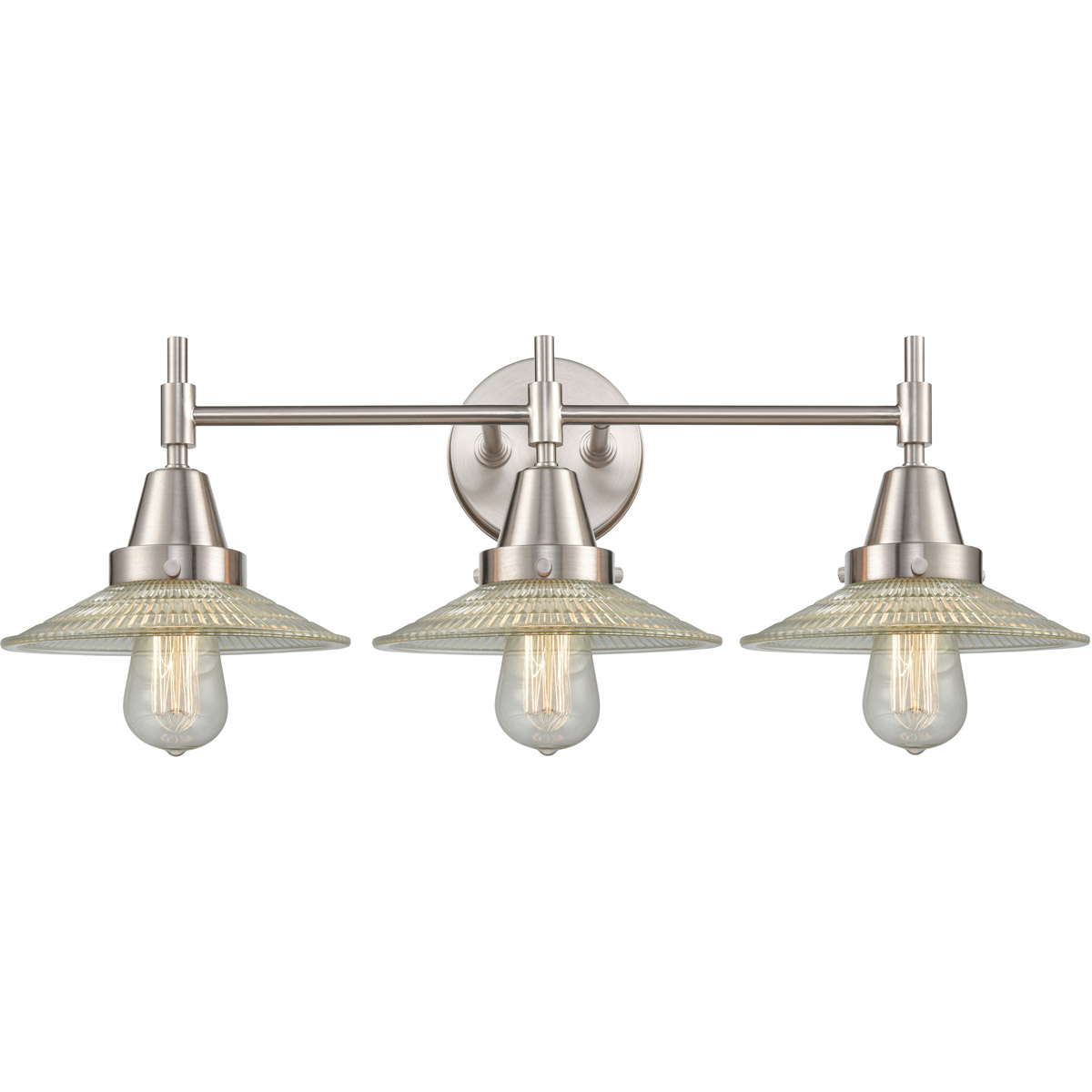 Caden 3 Light 27 inch Satin Nickel Bath Vanity Light Wall Light in Clear Glass