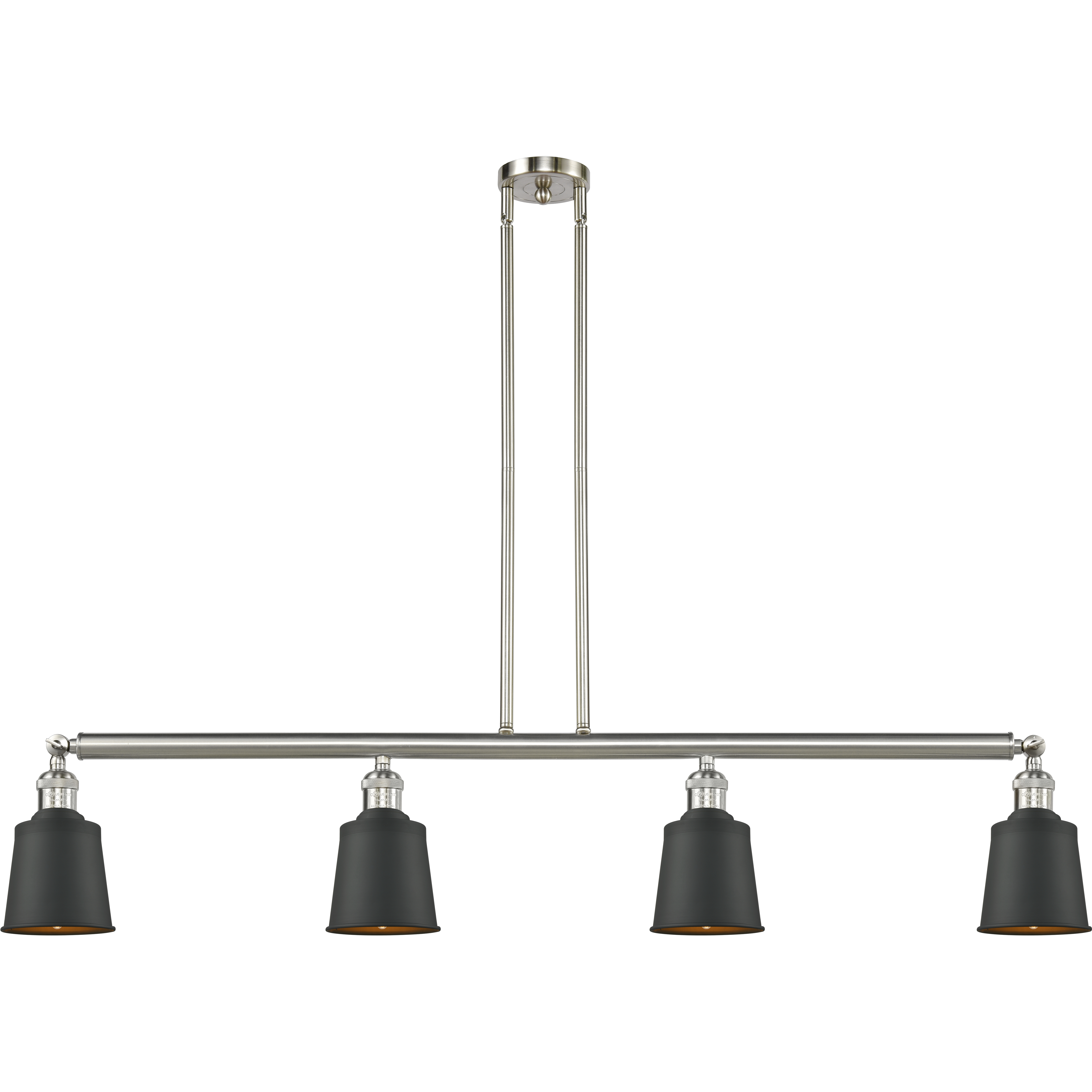 Franklin Restoration Addison 4 Light 49.88 inch Brushed Satin Nickel Island Light Ceiling Light in Matte Black, Franklin Restoration