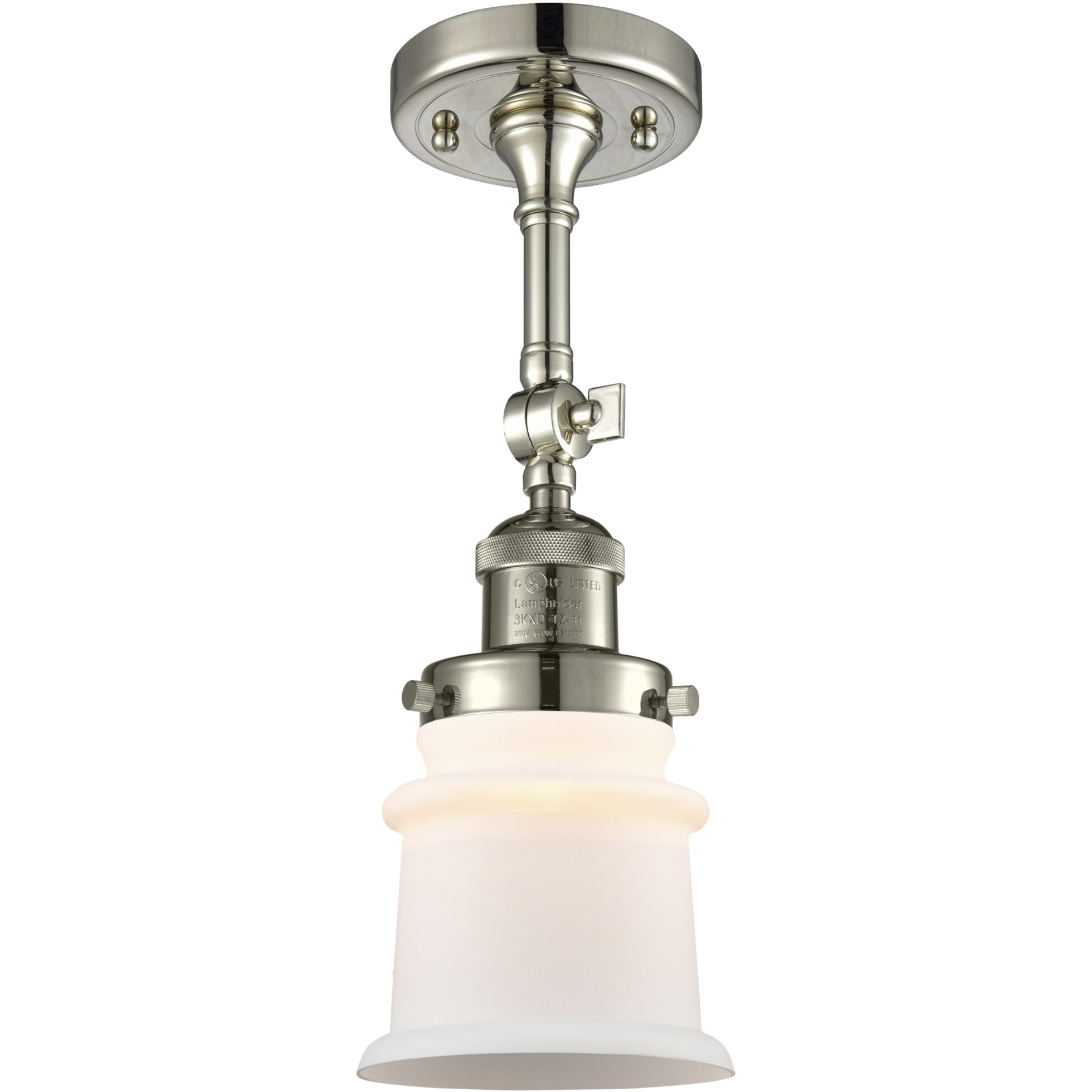 Franklin Restoration Small Canton 1 Light 7 inch Polished Nickel Sconce Wall Light in Matte White Glass, Franklin Restoration