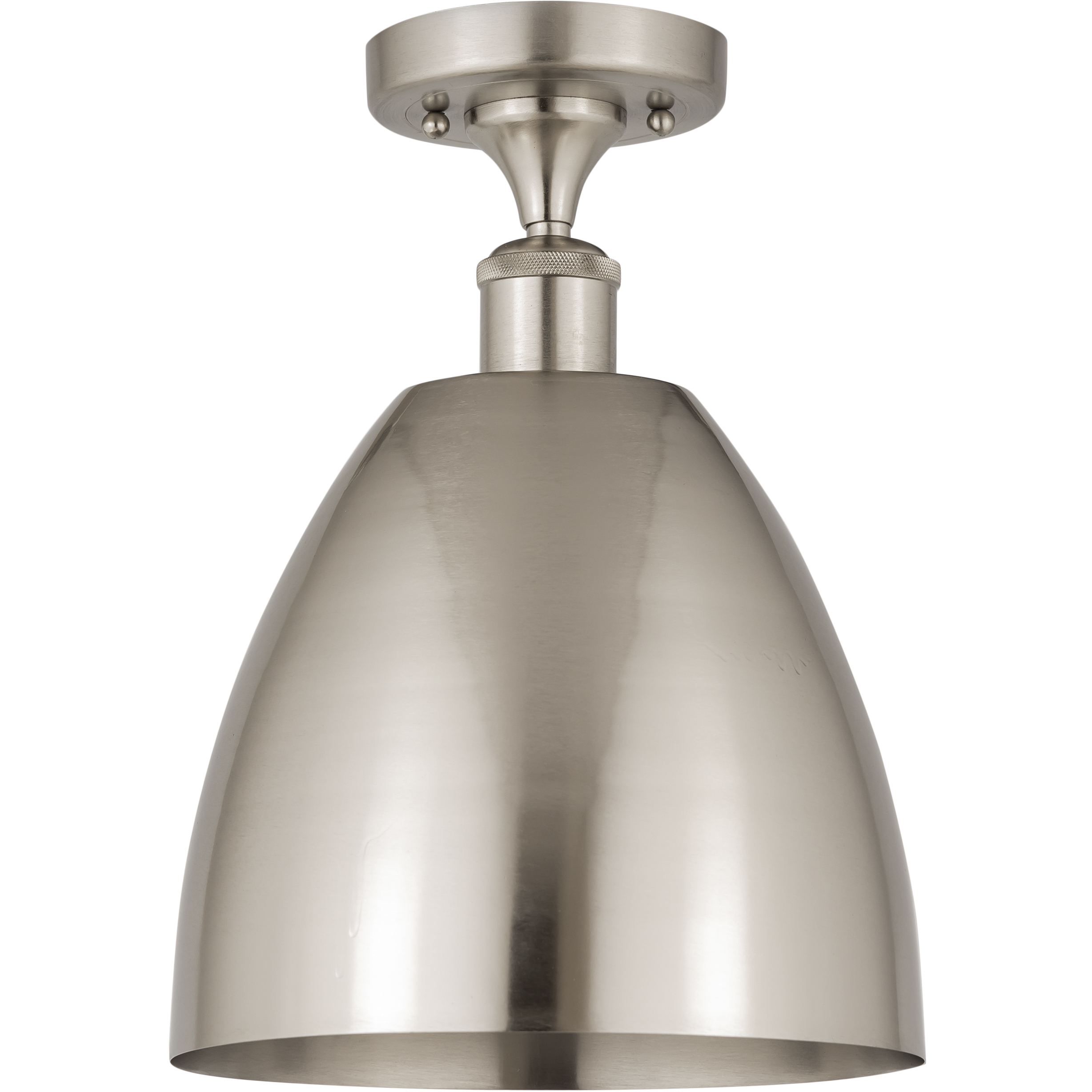 Edison Metal Bristol 1 Light 9 inch Brushed Satin Nickel Semi-Flush Mount Ceiling Light