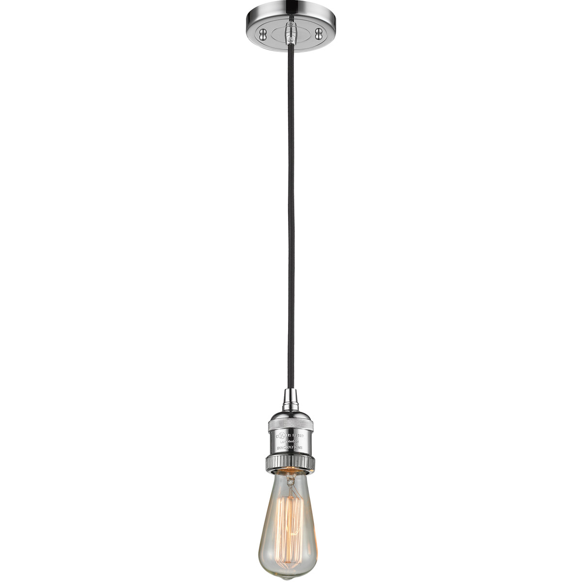 Franklin Restoration Bare Bulb 1 Light 2 inch Polished Chrome Mini Pendant Ceiling Light, Franklin Restoration