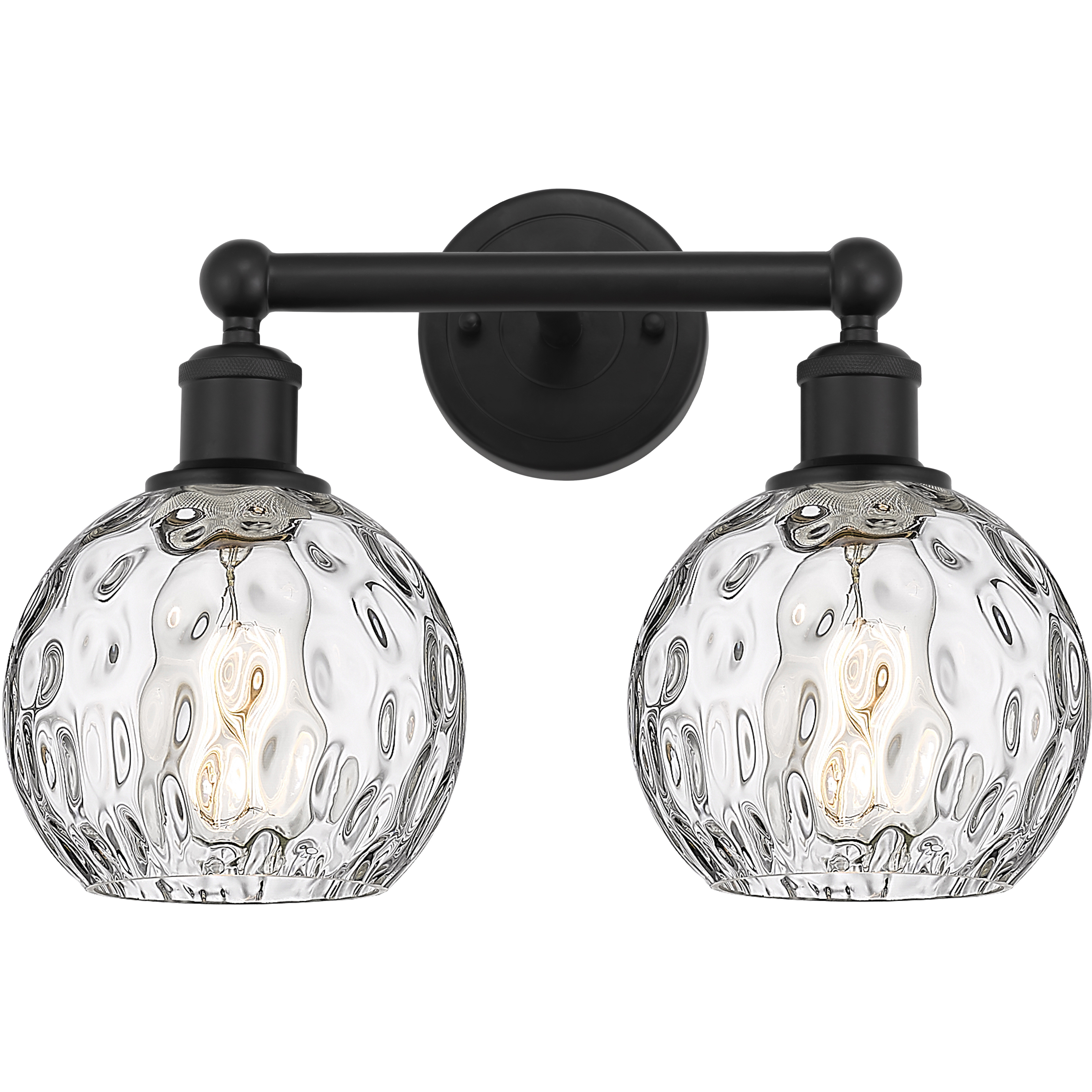 Edison Athens Water Glass 2 Light 15 inch Matte Black Bath Vanity Light Wall Light