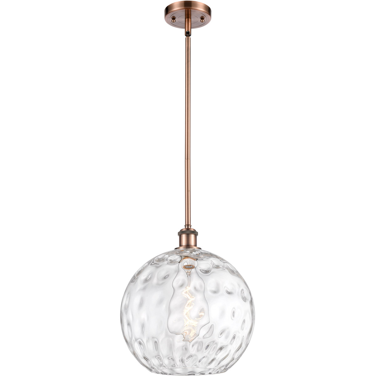 Ballston Athens Water Glass LED 12 inch Antique Copper Mini Pendant Ceiling Light