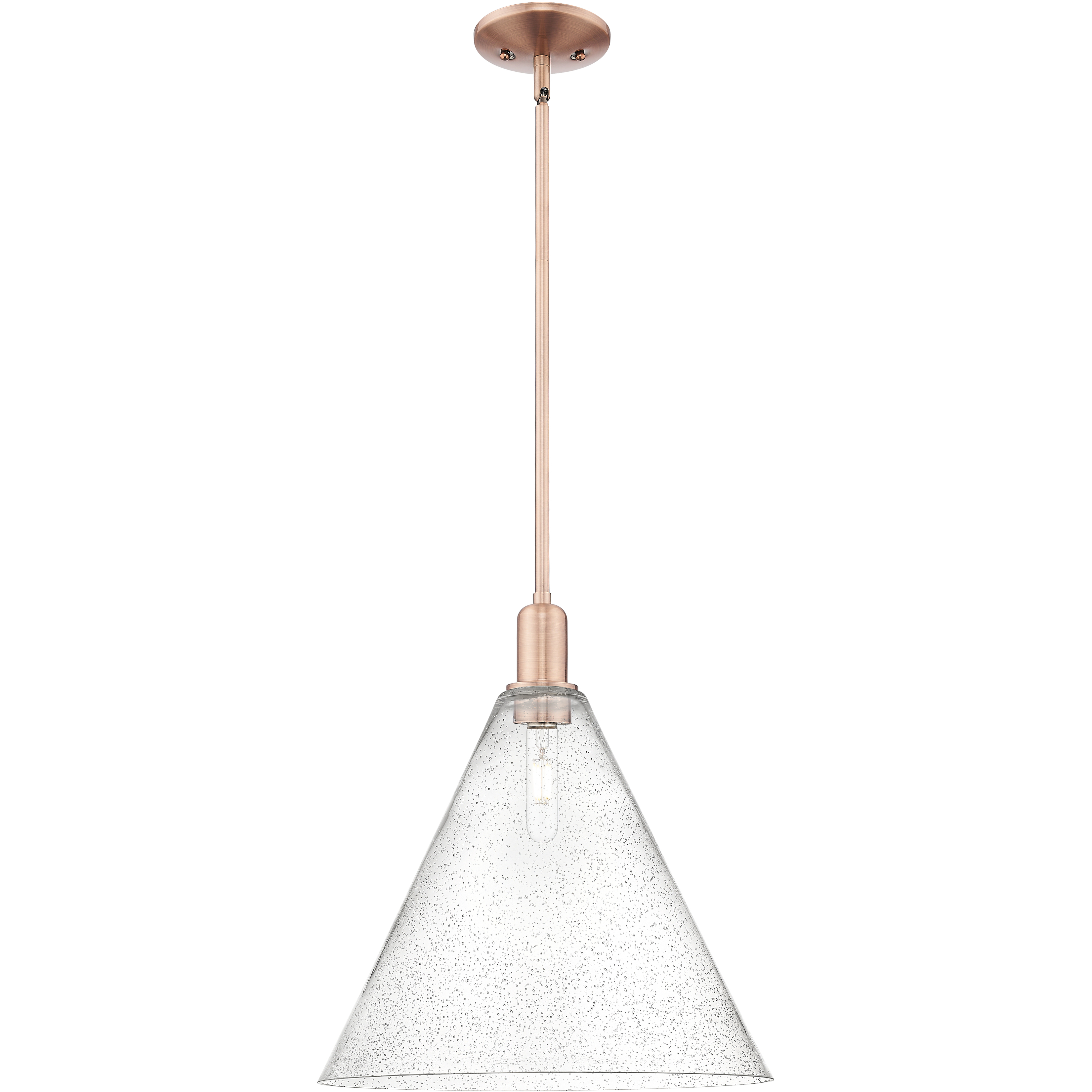 Arcadia Berkshire Glass 1 Light 16 inch Antique Copper Mini Pendant Ceiling Light in Seedy