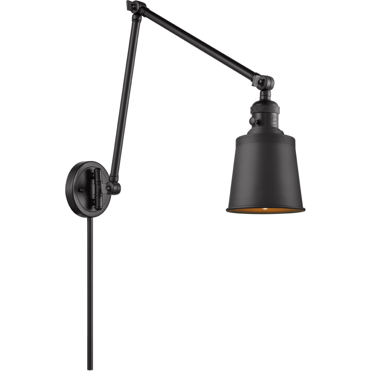 Addison 30 inch 3.50 watt Brushed Brass Swing Arm Wall Light, Franklin Restoration