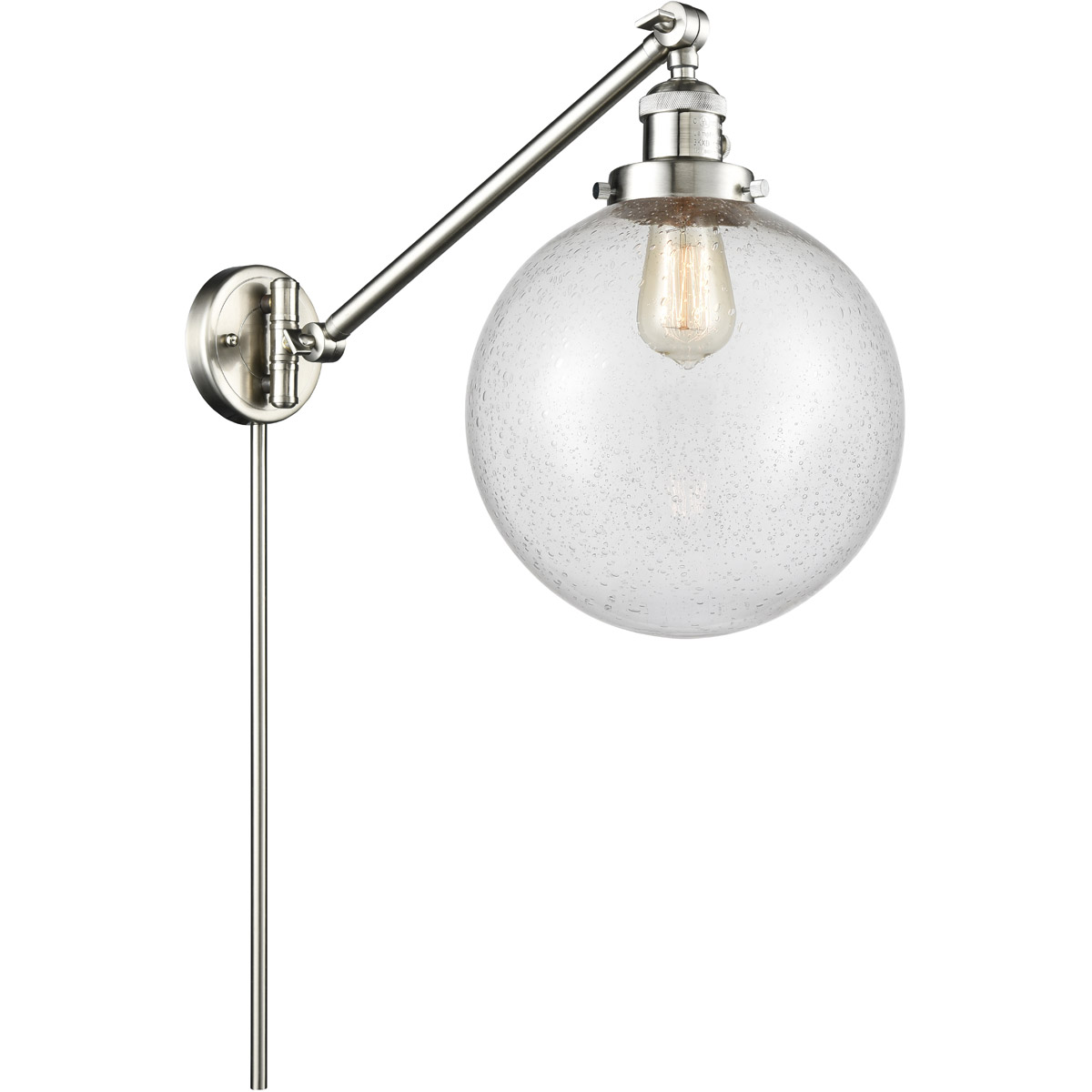 X-Large Beacon 18 inch 60.00 watt Satin Nickel Swing Arm Wall Light, Franklin Restoration