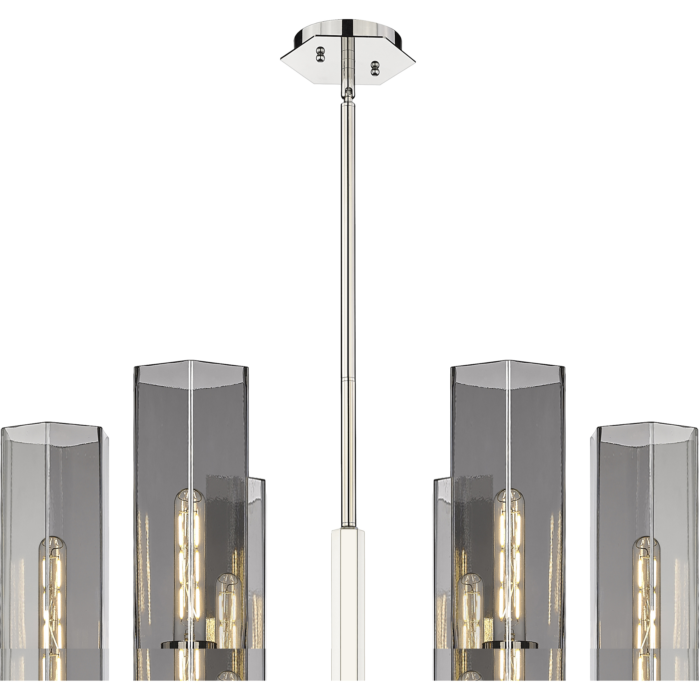 Claverack 6 Light 28.38 inch Polished Nickel Chandelier Ceiling Light in Plated Smoke Glass