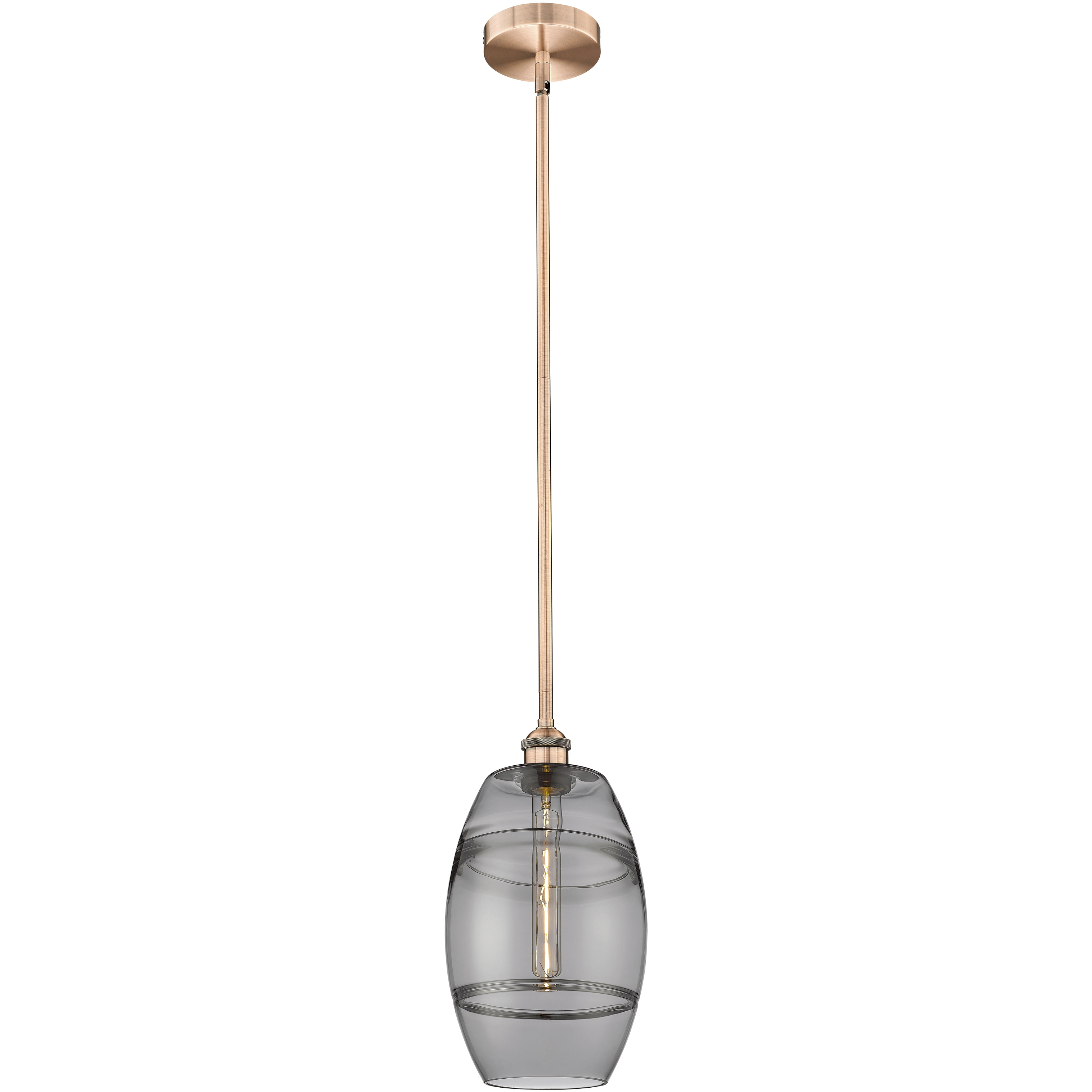 Edison Vaz 1 Light 8 inch Antique Copper Stem Hung Mini Pendant Ceiling Light