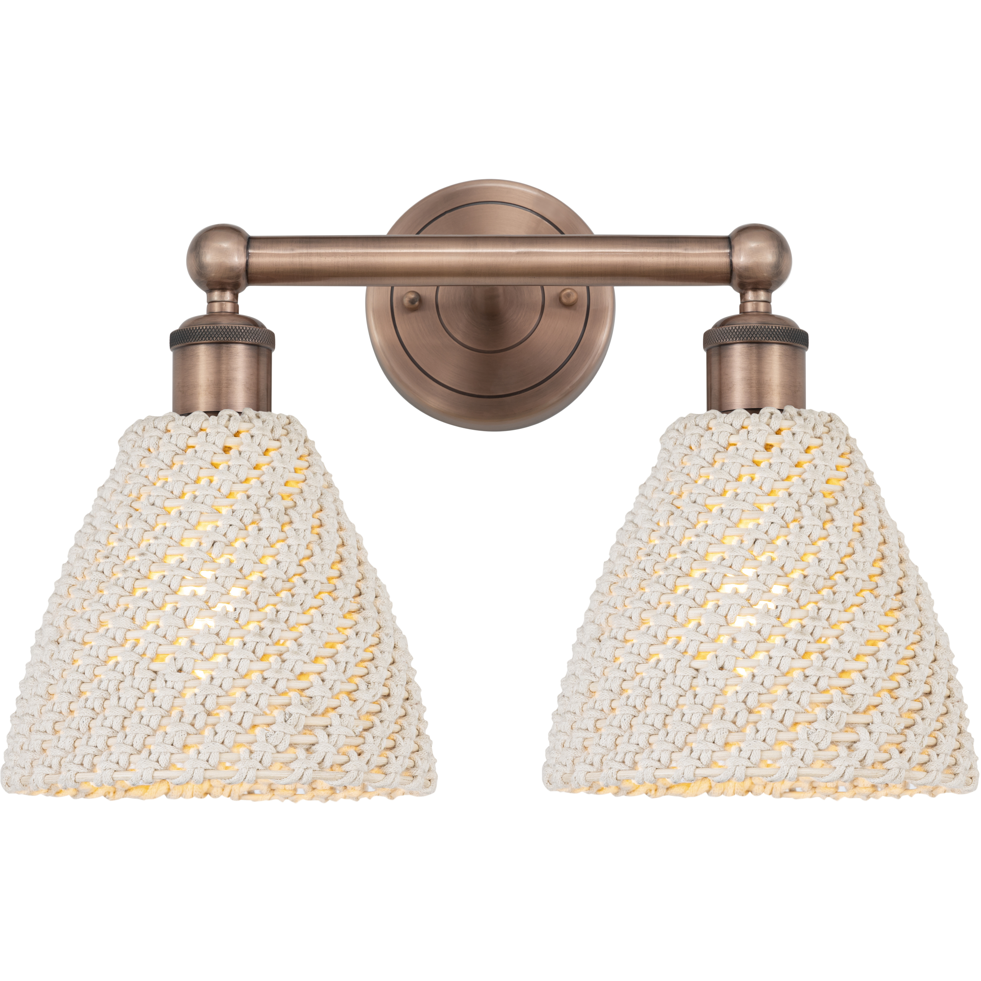 Edison Bristol Natural 2 Light 16.5 inch Antique Copper Bath Vanity Light Wall Light