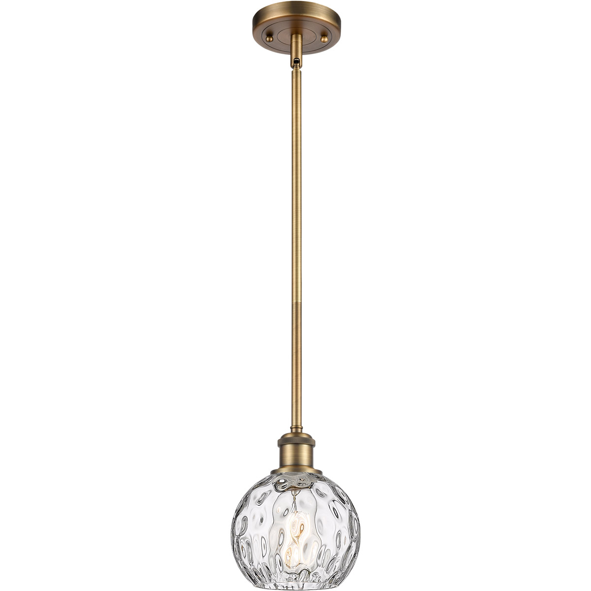 Ballston Athens Water Glass LED 6 inch Brushed Brass Mini Pendant Ceiling Light