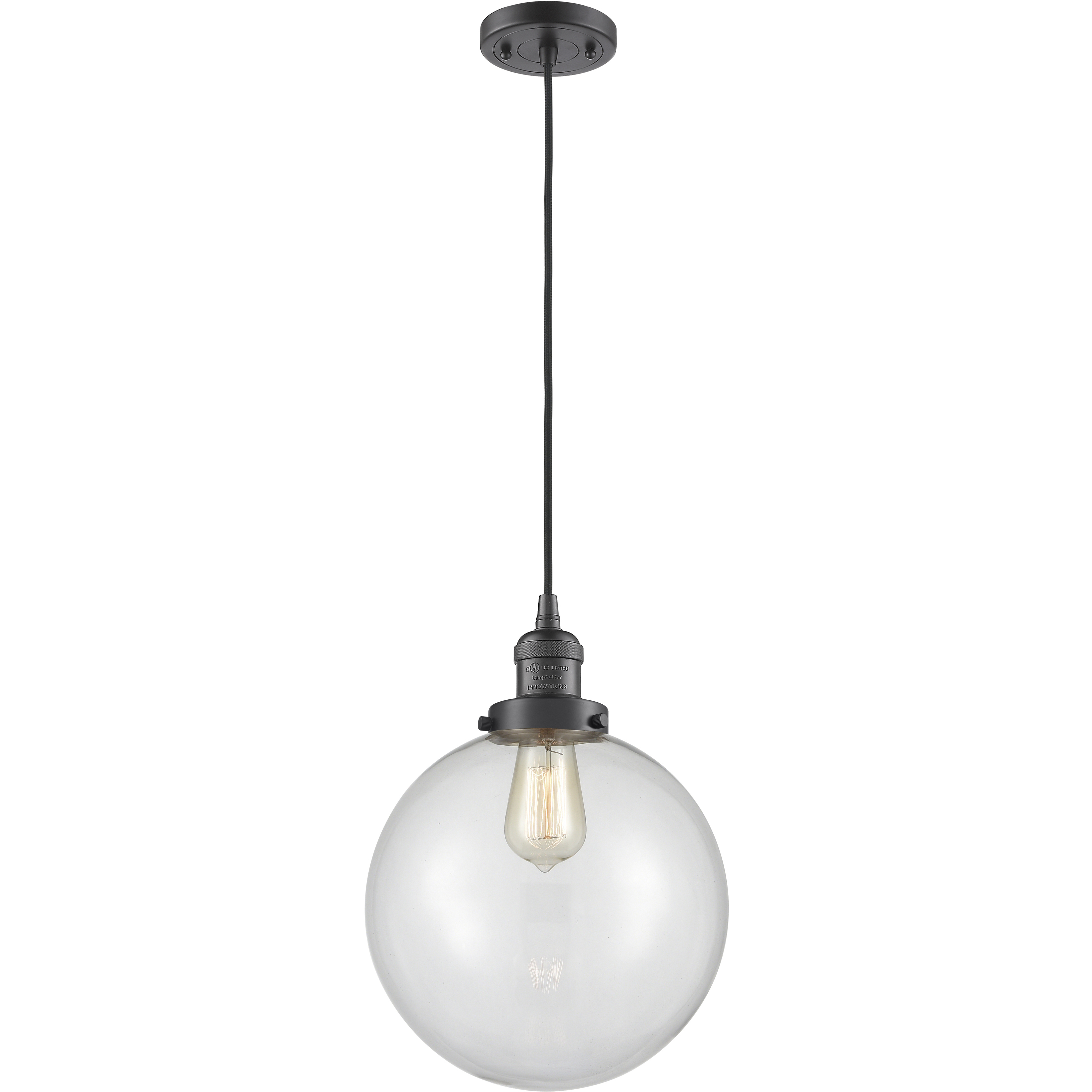 Franklin Restoration Beacon LED 10 inch Oil Rubbed Bronze Mini Pendant Ceiling Light in Clear, Franklin Restoration