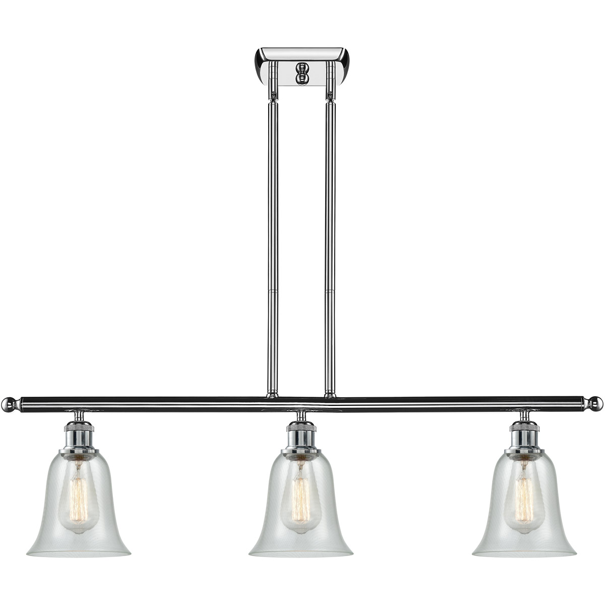Ballston Hanover 3 Light 42 inch Polished Chrome Island Light Ceiling Light in Fishnet Glass, Ballston