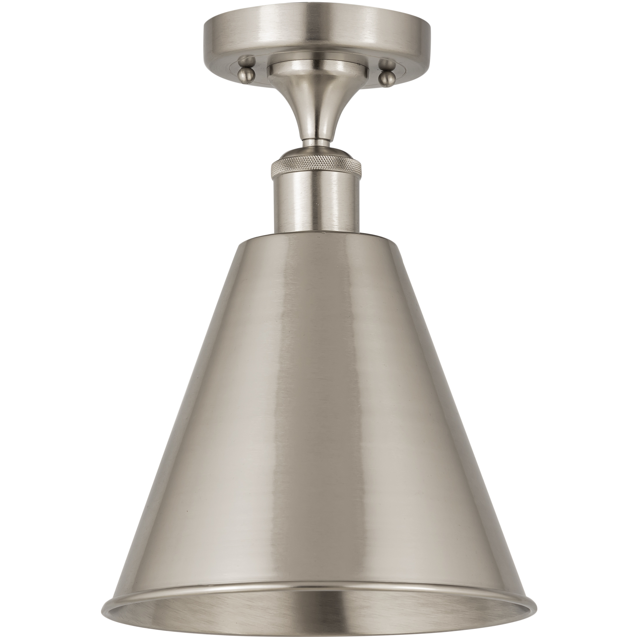 Ballston Cone 1 Light 8 inch Brushed Satin Nickel Semi-Flush Mount Ceiling Light