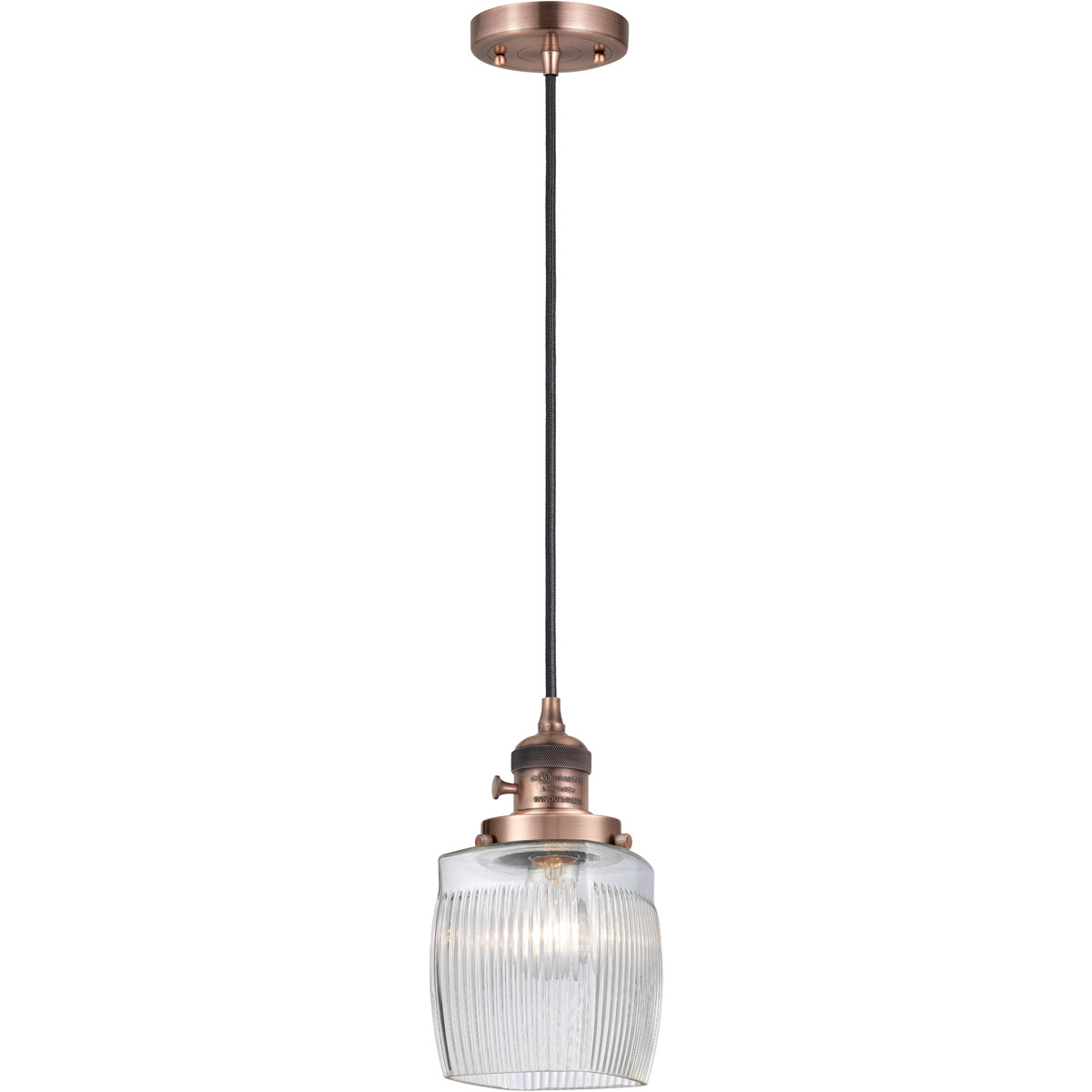 Franklin Restoration Colton 1 Light 6 inch Antique Copper Mini Pendant Ceiling Light