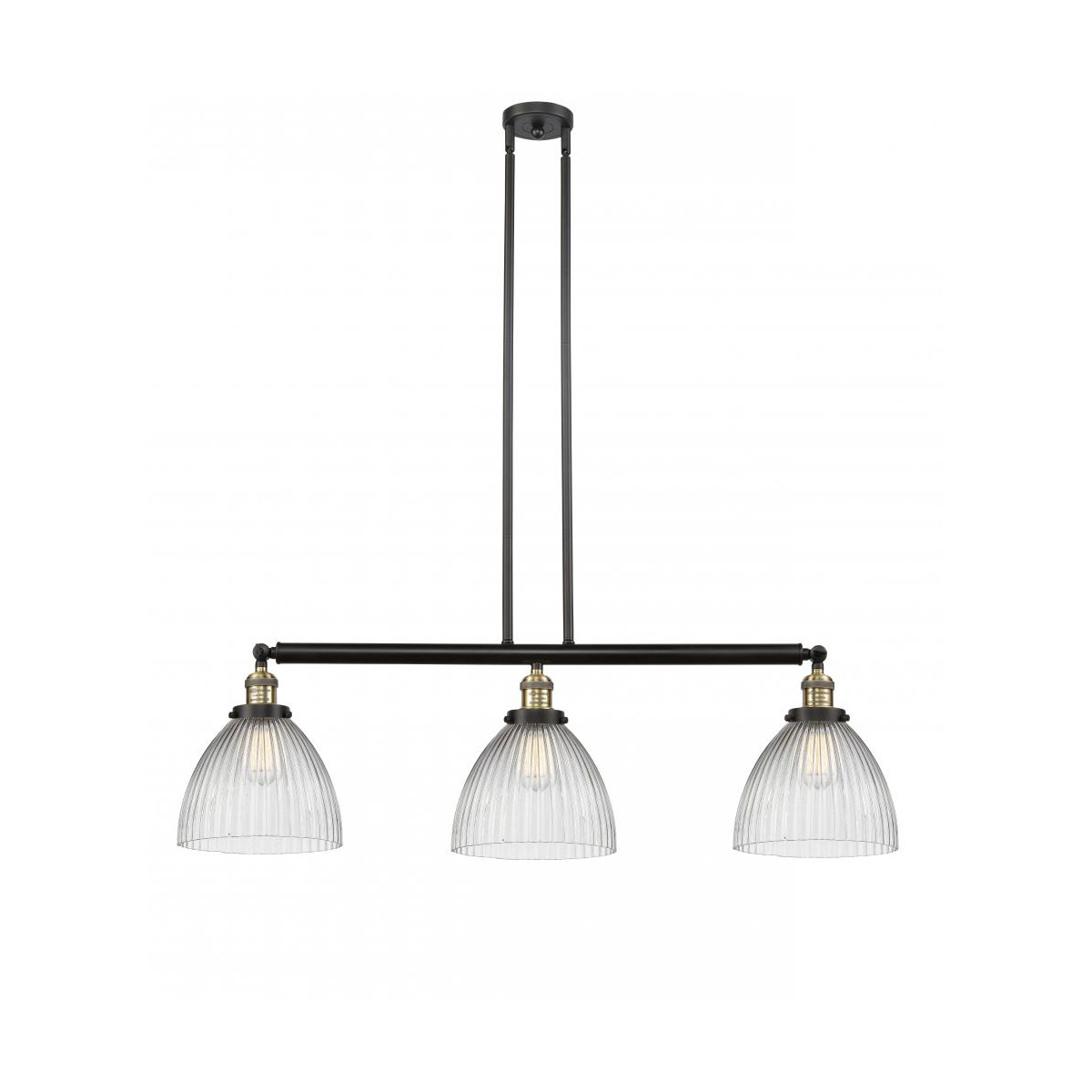 Franklin Restoration Seneca Falls LED 39 inch Black Antique Brass Island Light Ceiling Light, Franklin Restoration