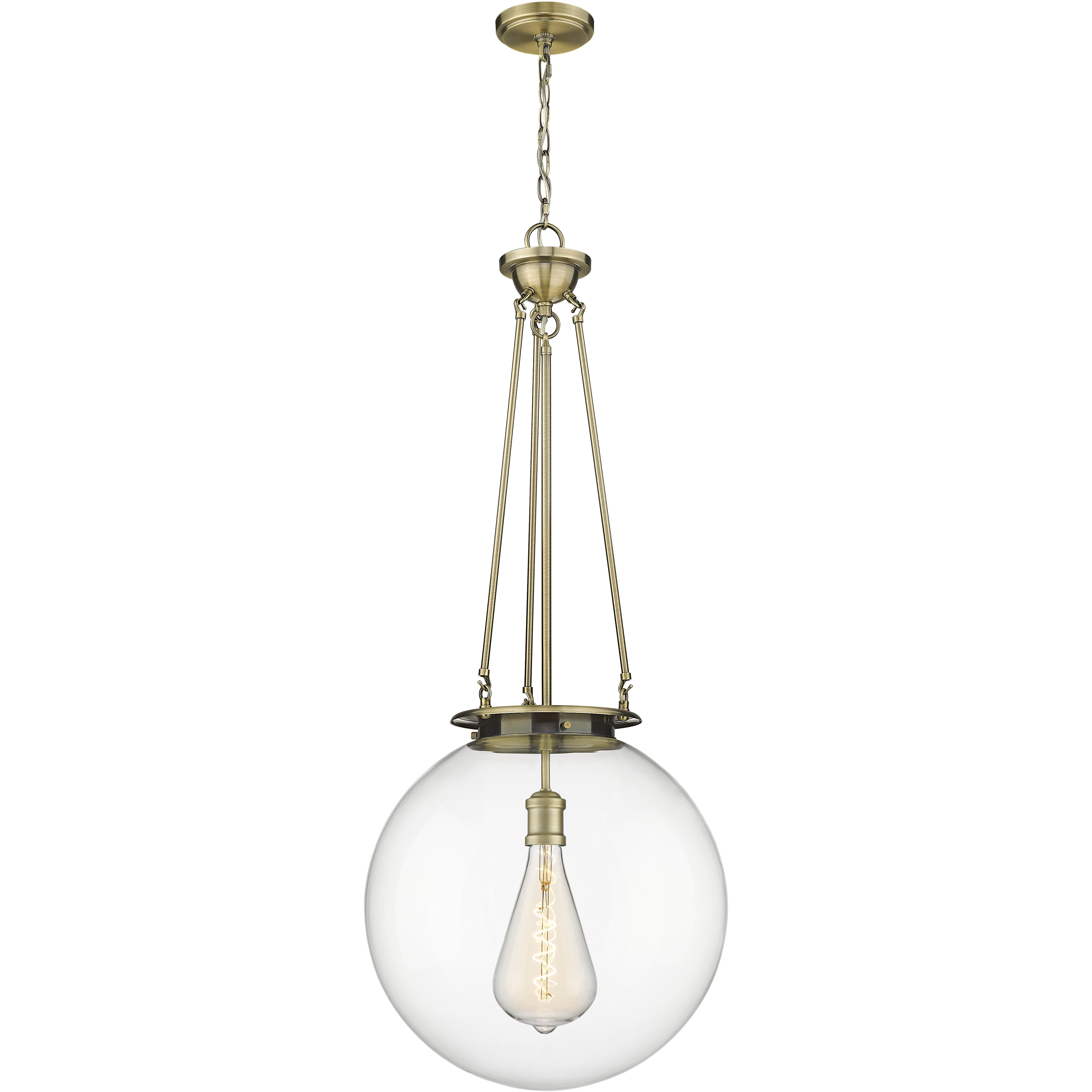 Beacon 1 Light 17.75 inch Antique Brass Pendant Ceiling Light
