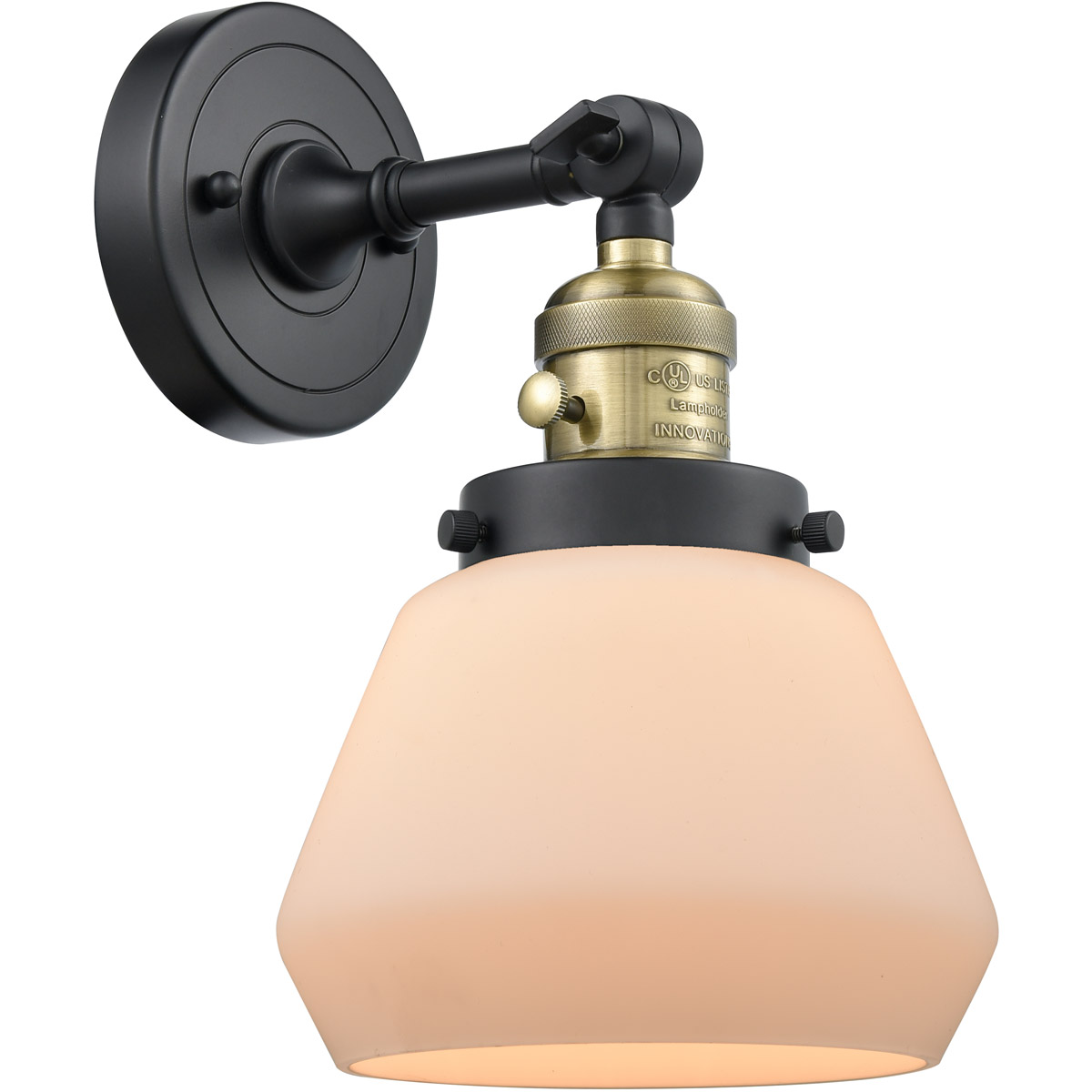 Franklin Restoration Fulton LED 7 inch Black Antique Brass Sconce Wall Light, Franklin Restoration