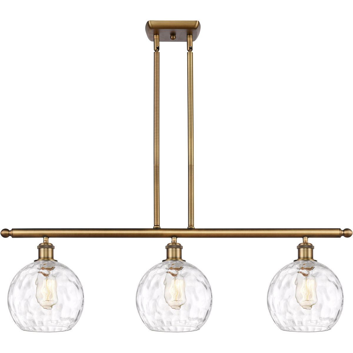 Ballston Athens Water Glass LED 36 inch Brushed Brass Island Light Ceiling Light