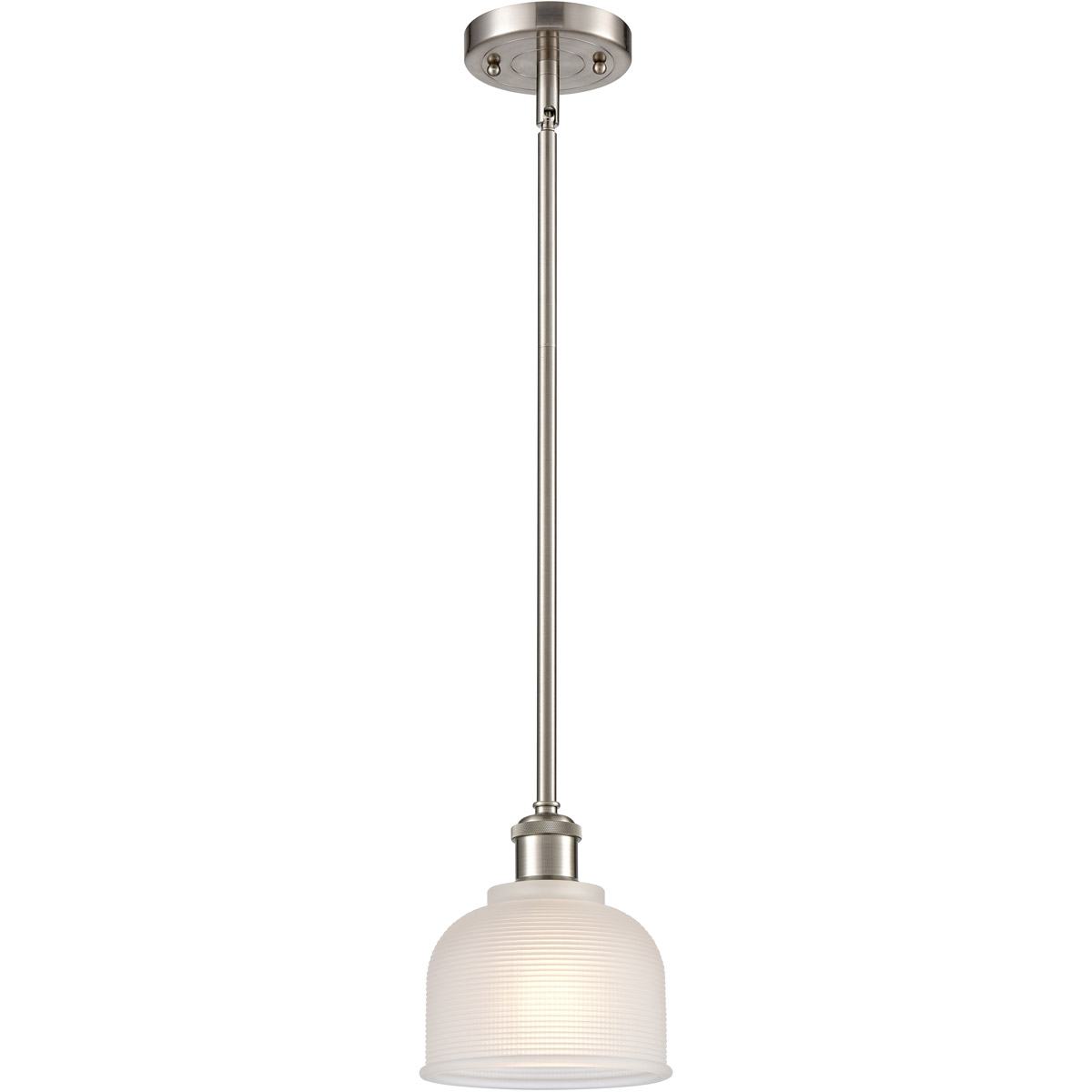 Ballston Dayton 1 Light 6 inch Brushed Satin Nickel Pendant Ceiling Light in White Glass, Ballston
