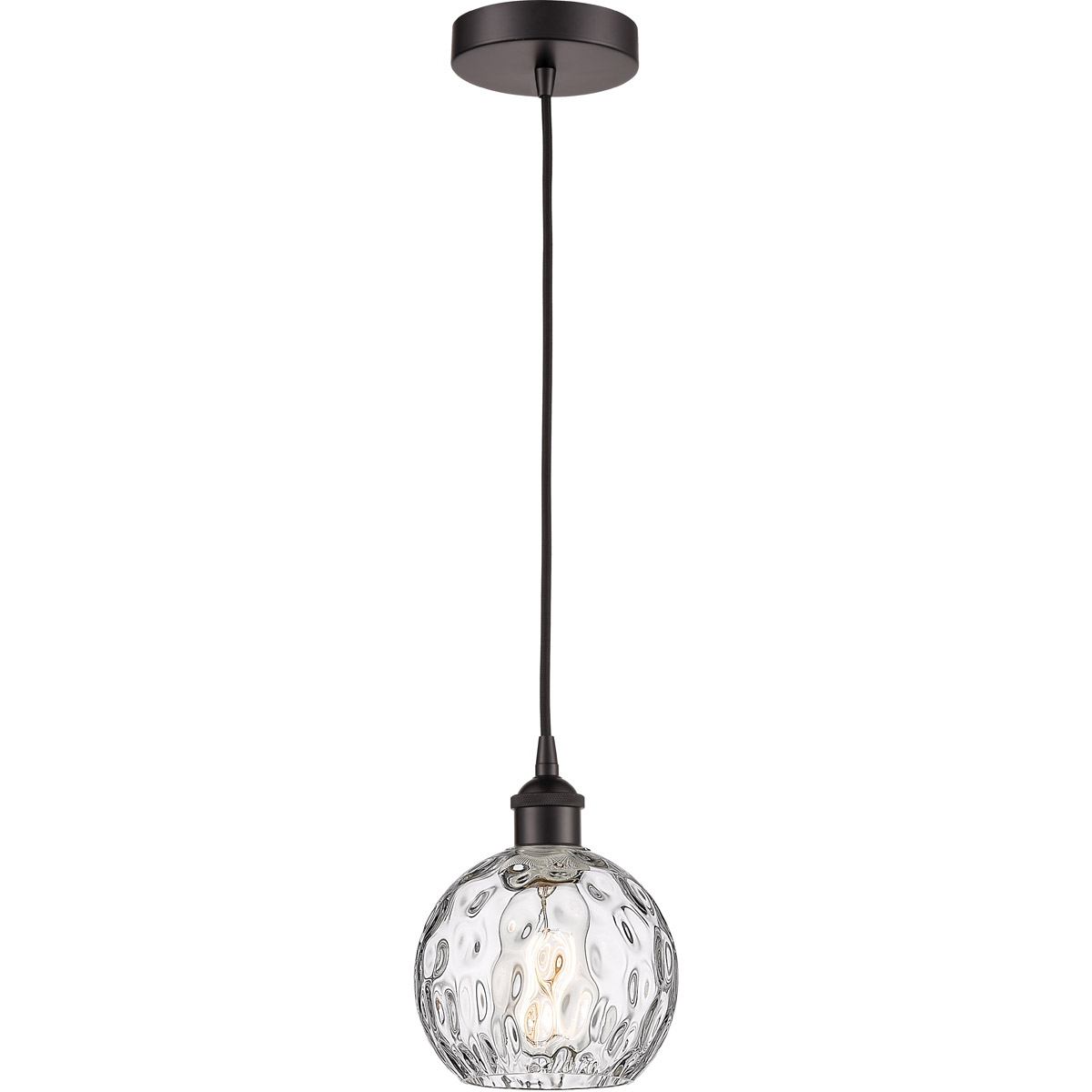 Edison Athens Water Glass LED 6 inch Oil Rubbed Bronze Mini Pendant Ceiling Light