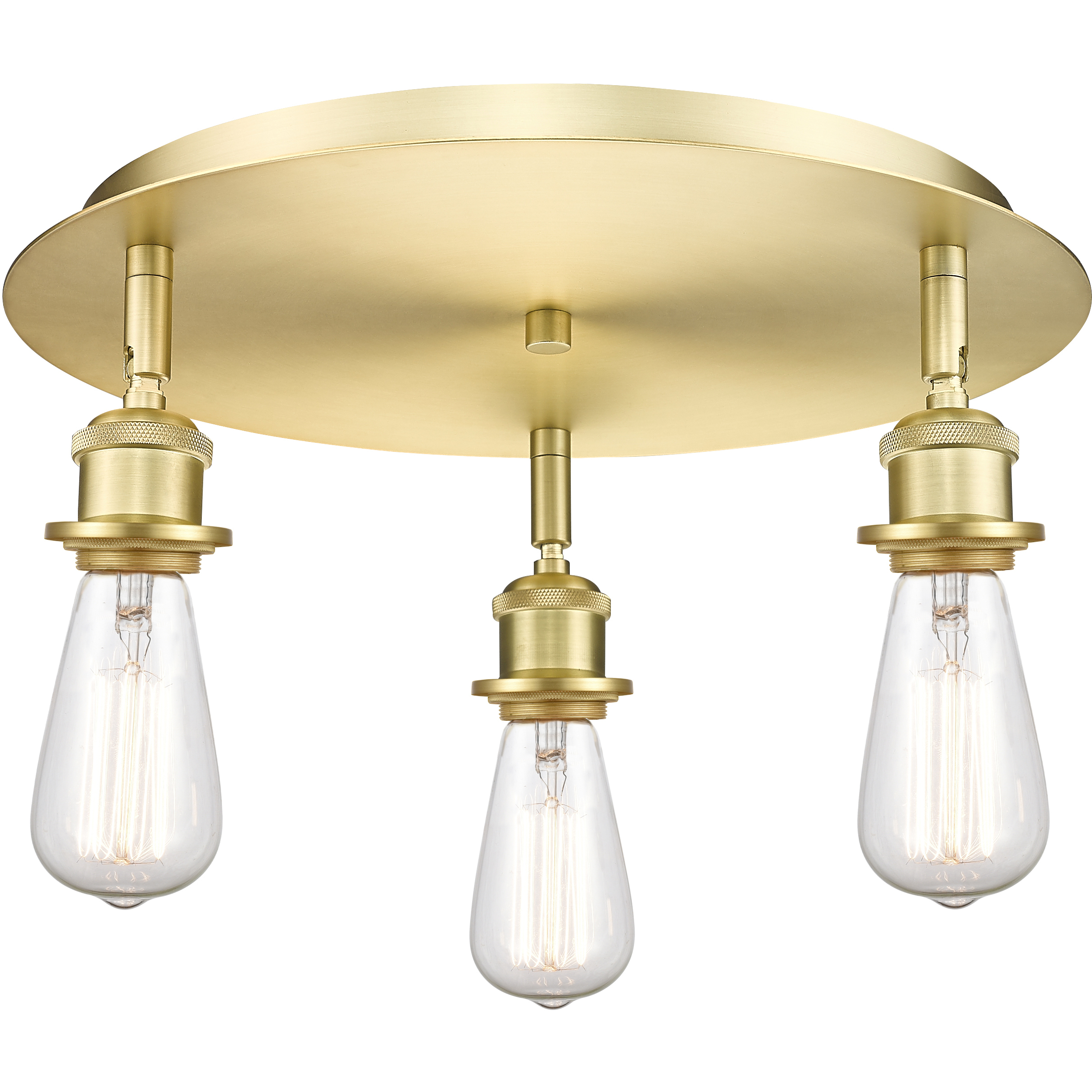 Ballston 3 Light 11.75 inch Satin Gold Flush Mount Ceiling Light