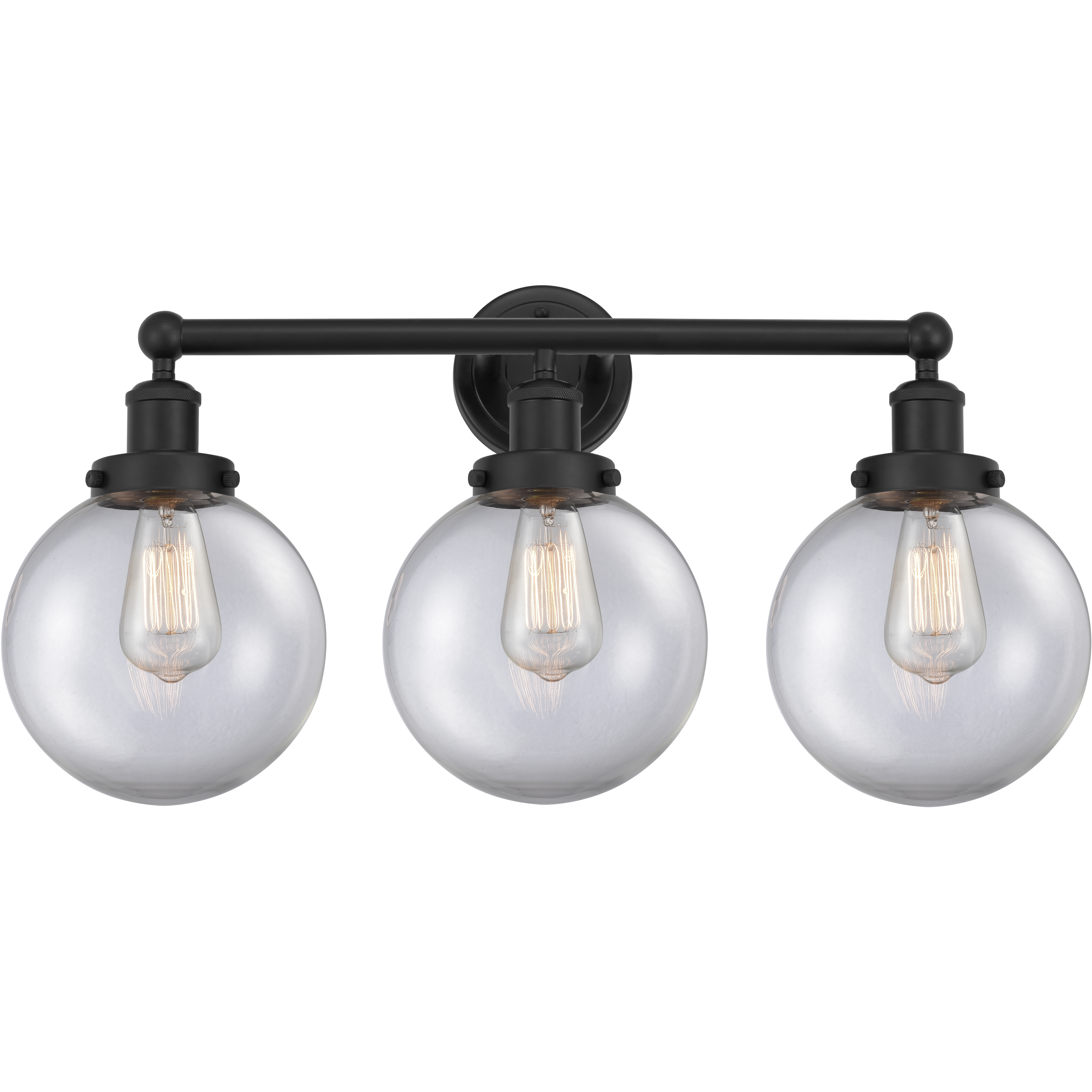 Beacon 3 Light 24.5 inch Matte Black Bath Vanity Light Wall Light