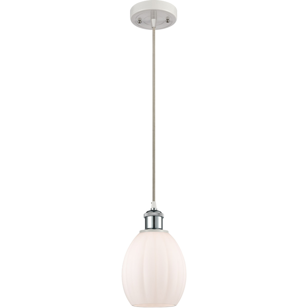 Ballston Eaton LED 6 inch White and Polished Chrome Mini Pendant Ceiling Light, Ballston