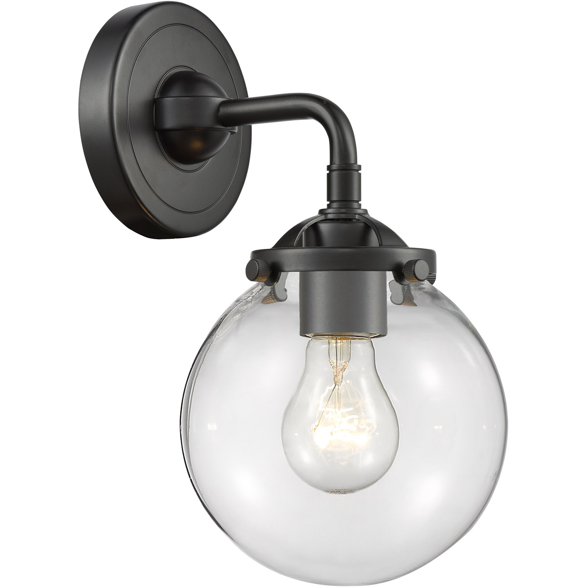 Nouveau Beacon 1 Light 6 inch Oil Rubbed Bronze Sconce Wall Light in Clear Glass, Nouveau