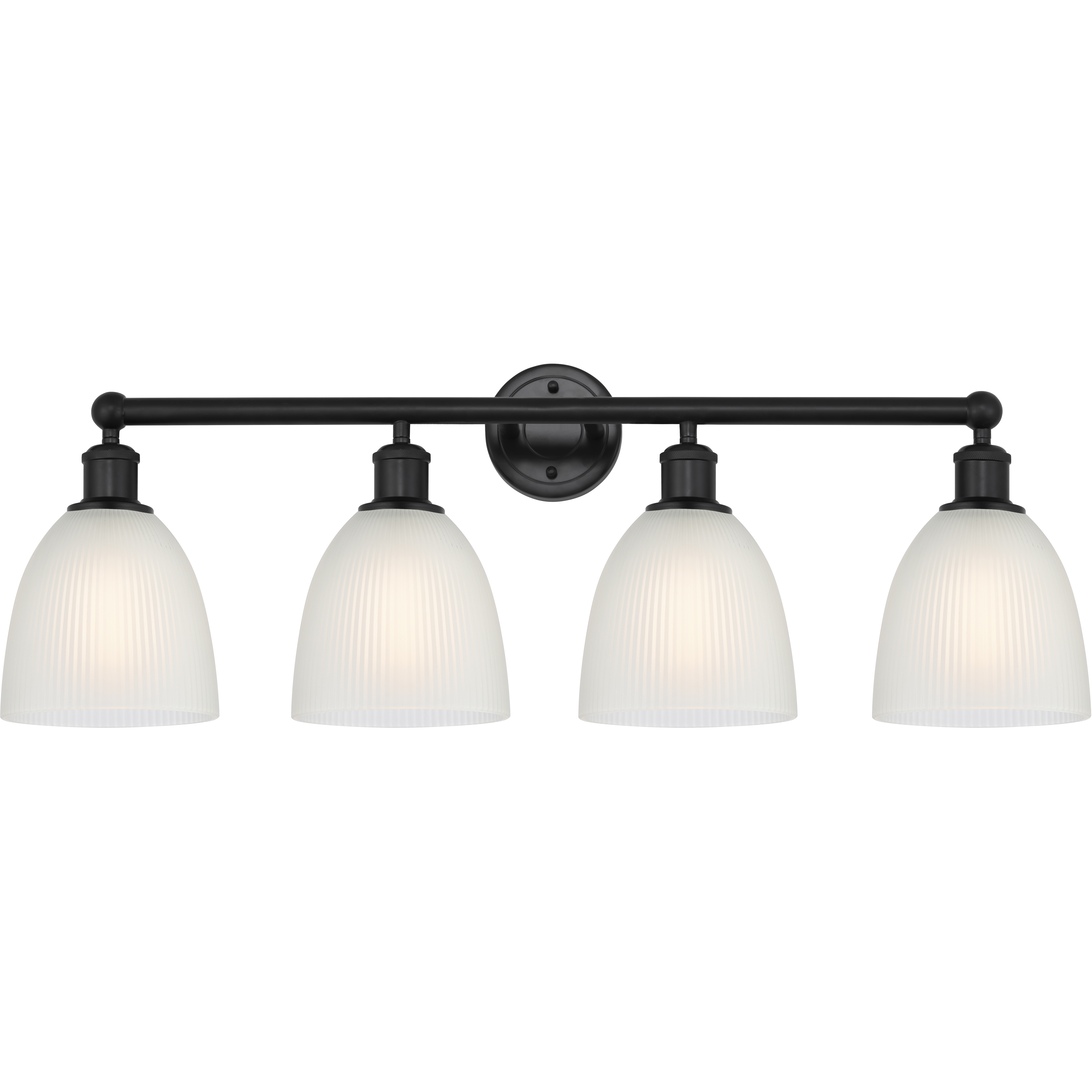 Edison Castile 4 Light 33 inch Matte Black Bath Vanity Light Wall Light in White