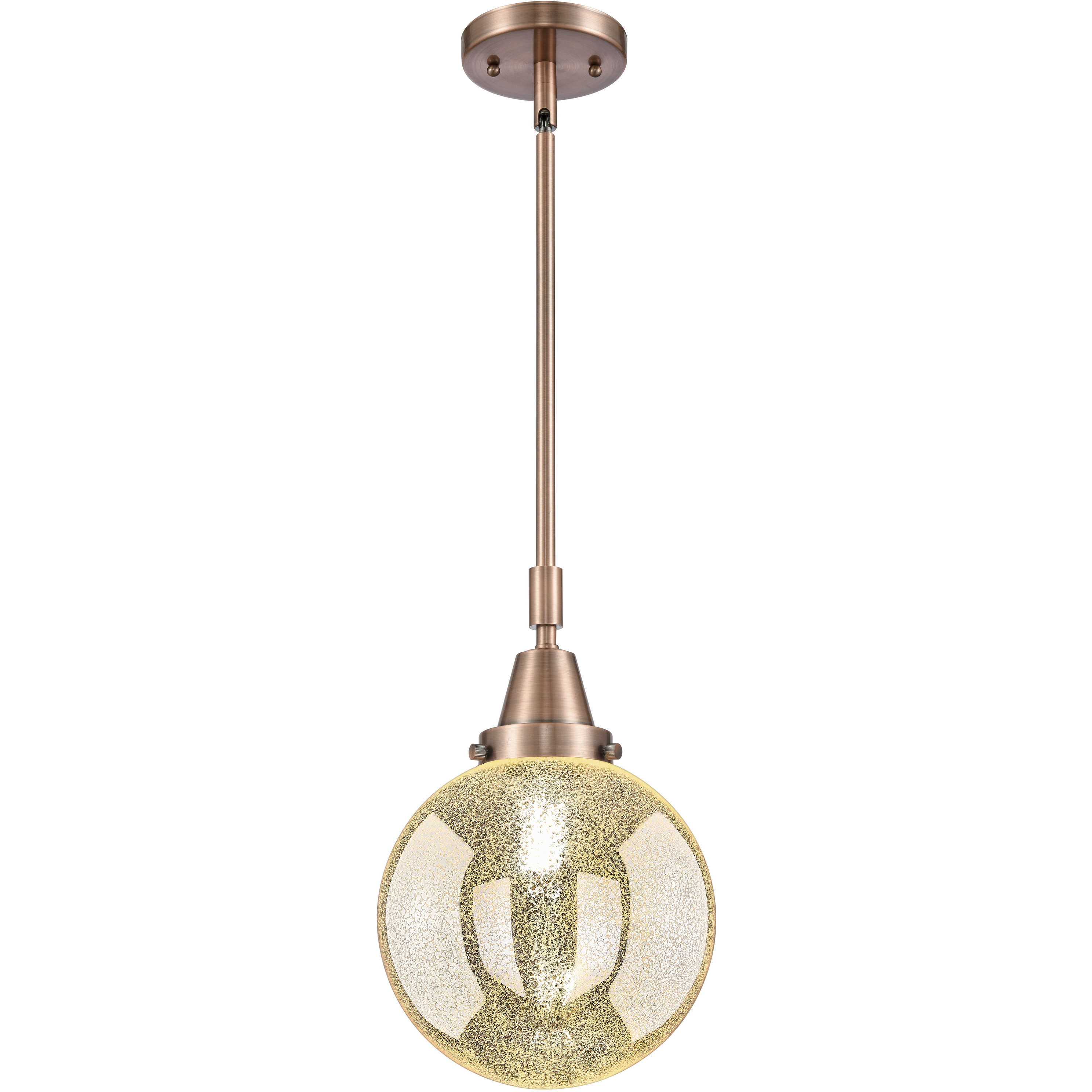 Beacon 1 Light 8 inch Antique Copper Mini Pendant Ceiling Light in Mercury Glass
